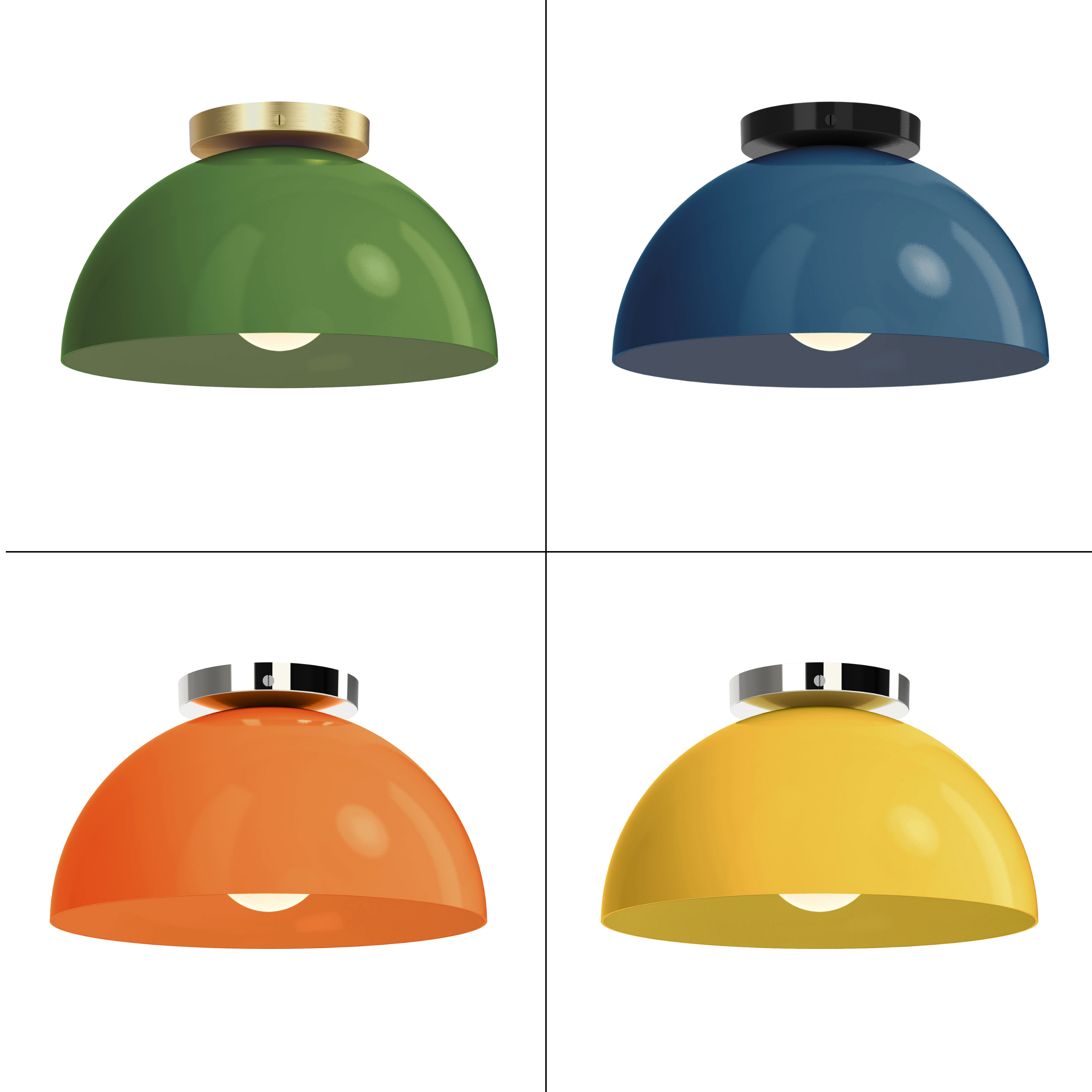colorful Hemi flush mount lighting Dutton Brown