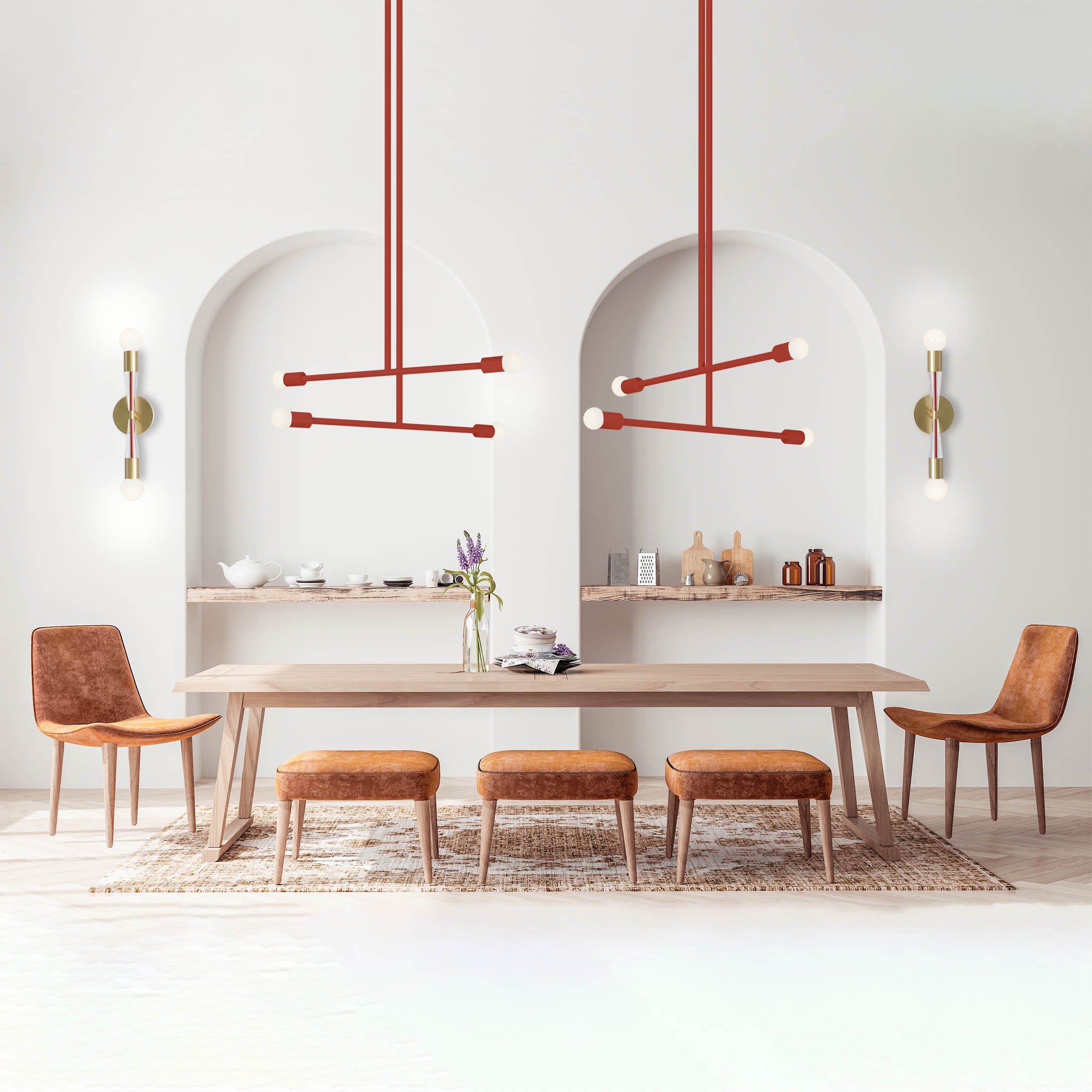 red Captain chandeliers dining room Dutton Brown
