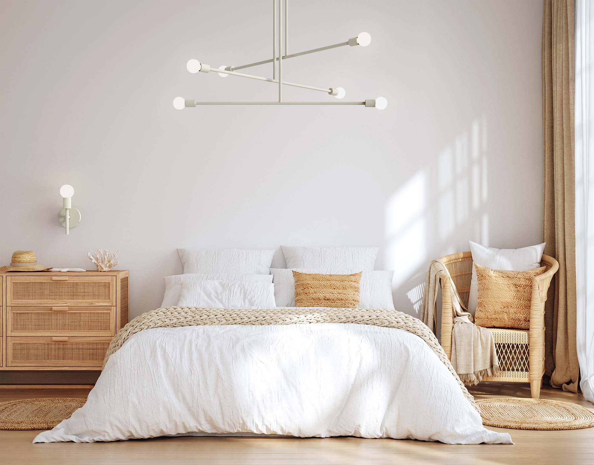 Bone Commander Chandelier lighting bedroom scene Dutton Brown