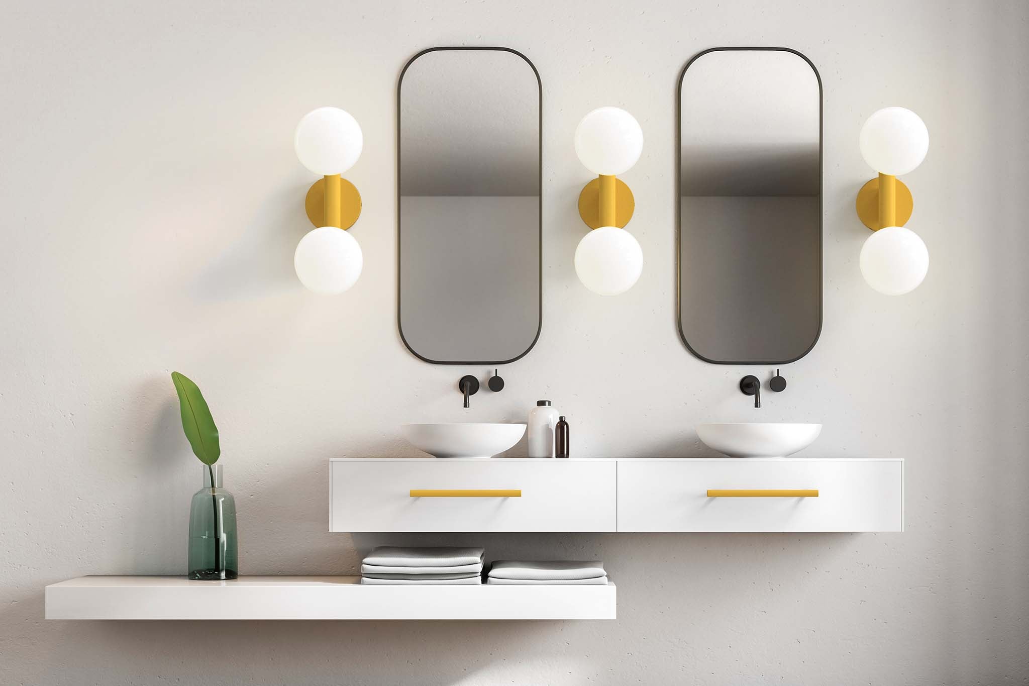 ochre Icon 2 sconce bathroom lighting Dutton Brown