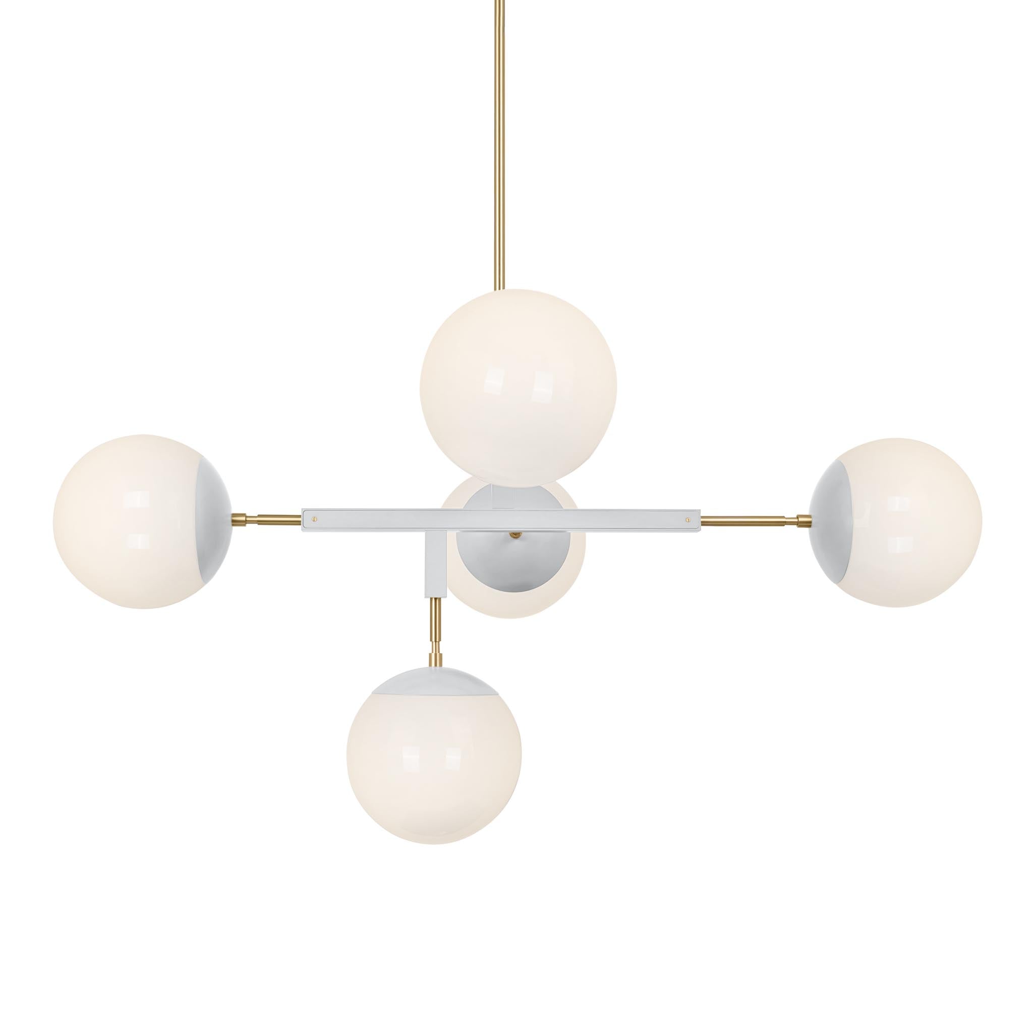 brass and chalk color Big Prisma chandelier 42" Dutton Brown lighting