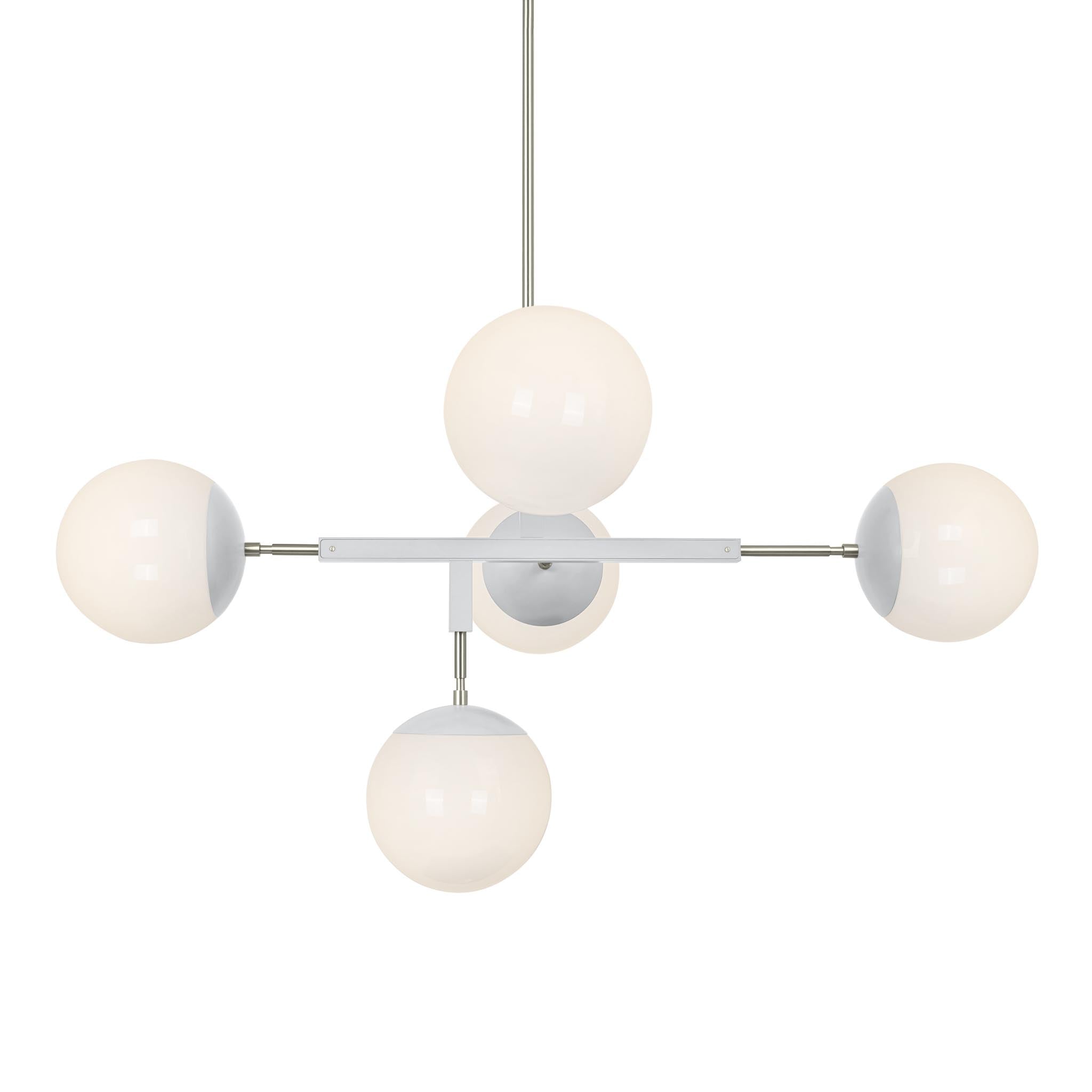 nickel and chalk color Big Prisma chandelier 42" Dutton Brown lighting