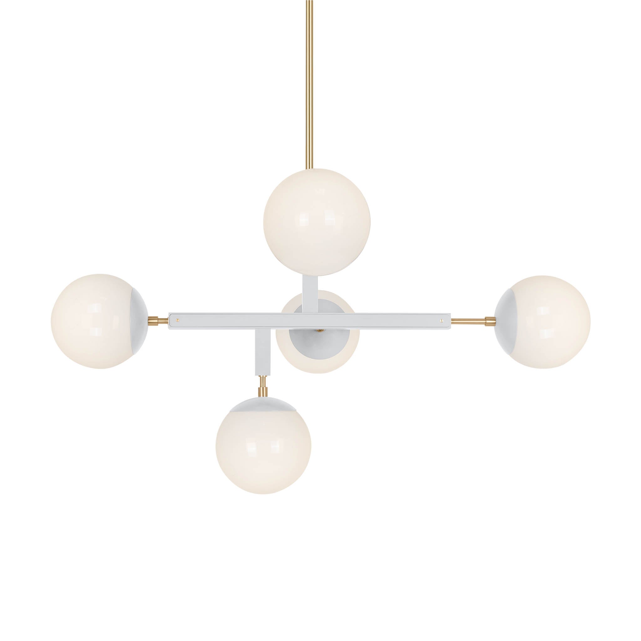 Brass and Chalk color Prisma chandelier 35" Dutton Brown lighting