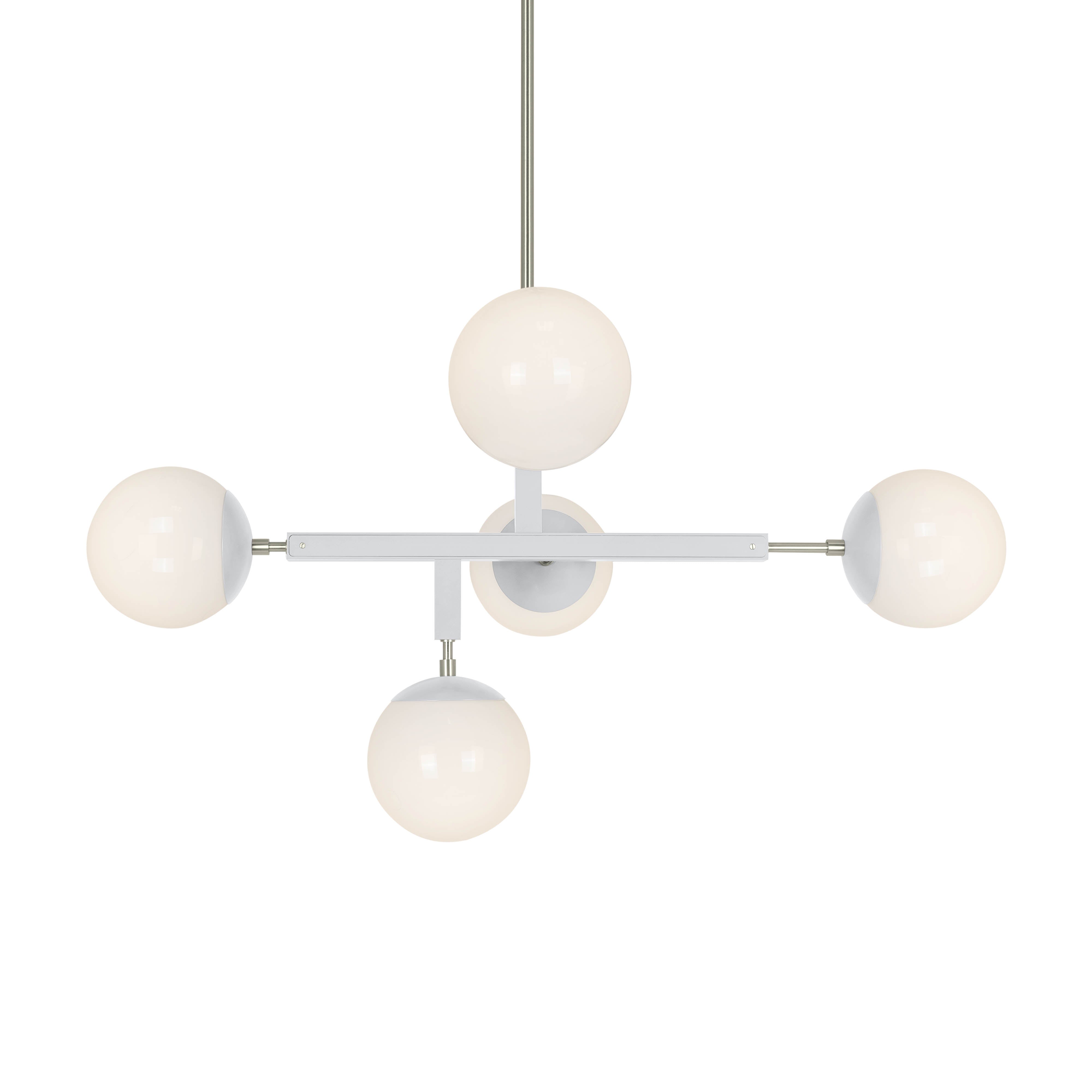 Nickel and chalk color Prisma chandelier 35" Dutton Brown lighting