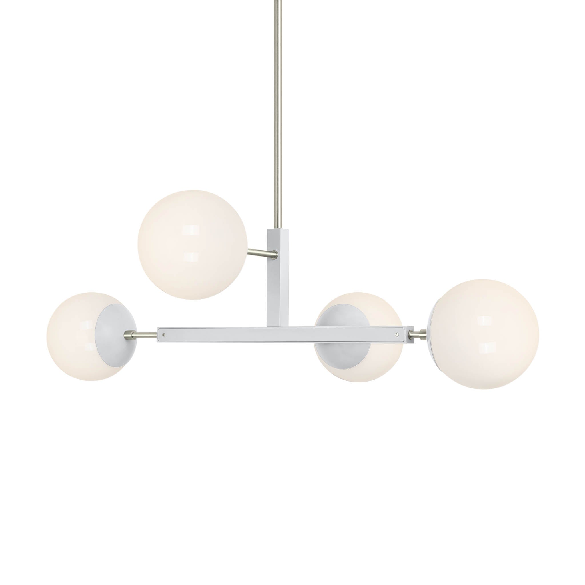 Nickel and chalk status globe chandelier 35" dutton brown lighting