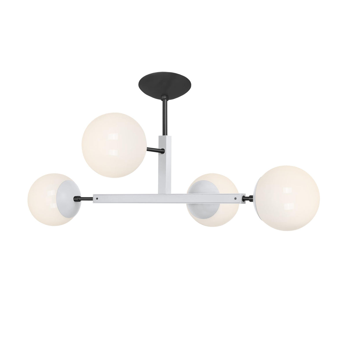Black and chalk status globe flush mount dutton brown lighting