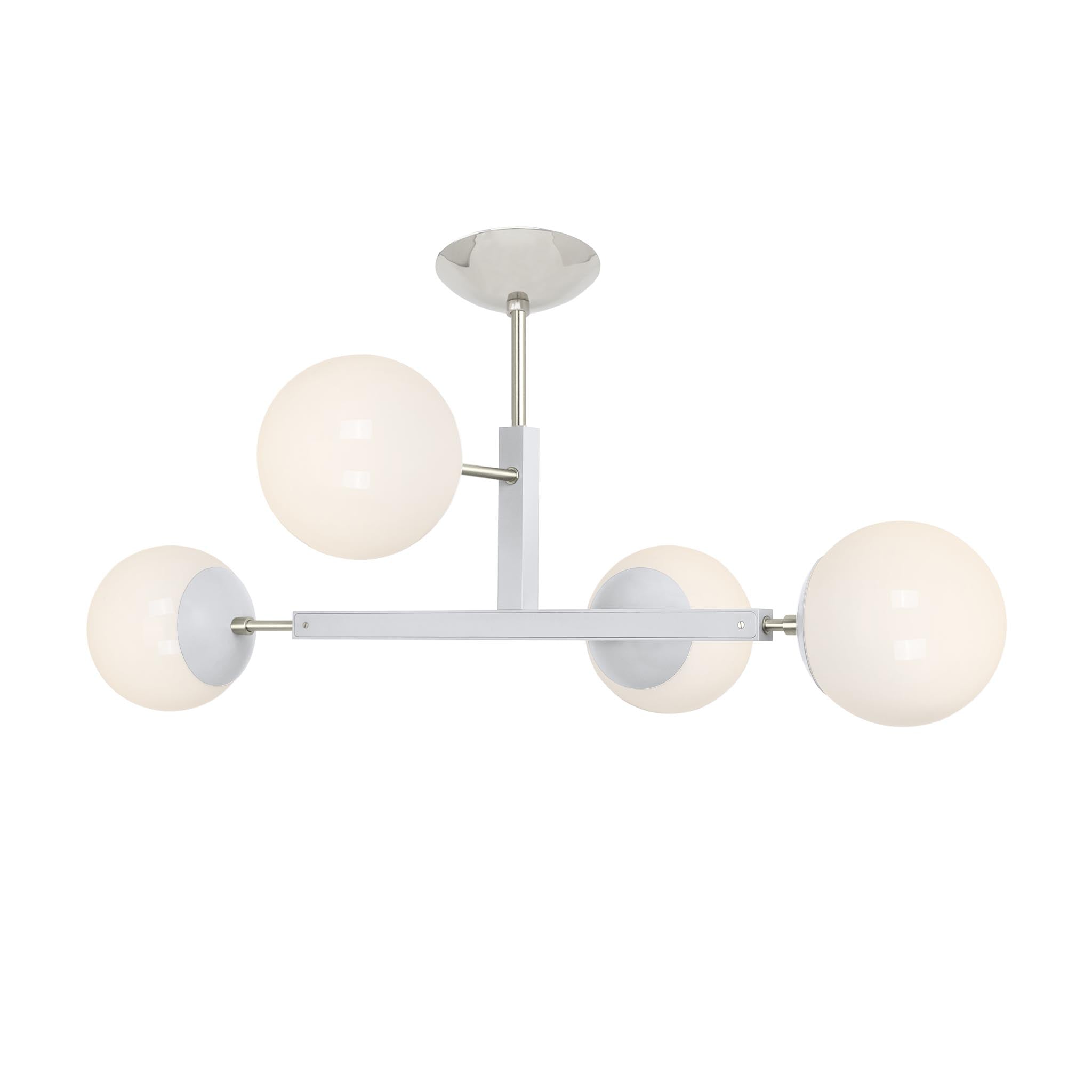 Nickel and chalk status globe flush mount dutton brown lighting