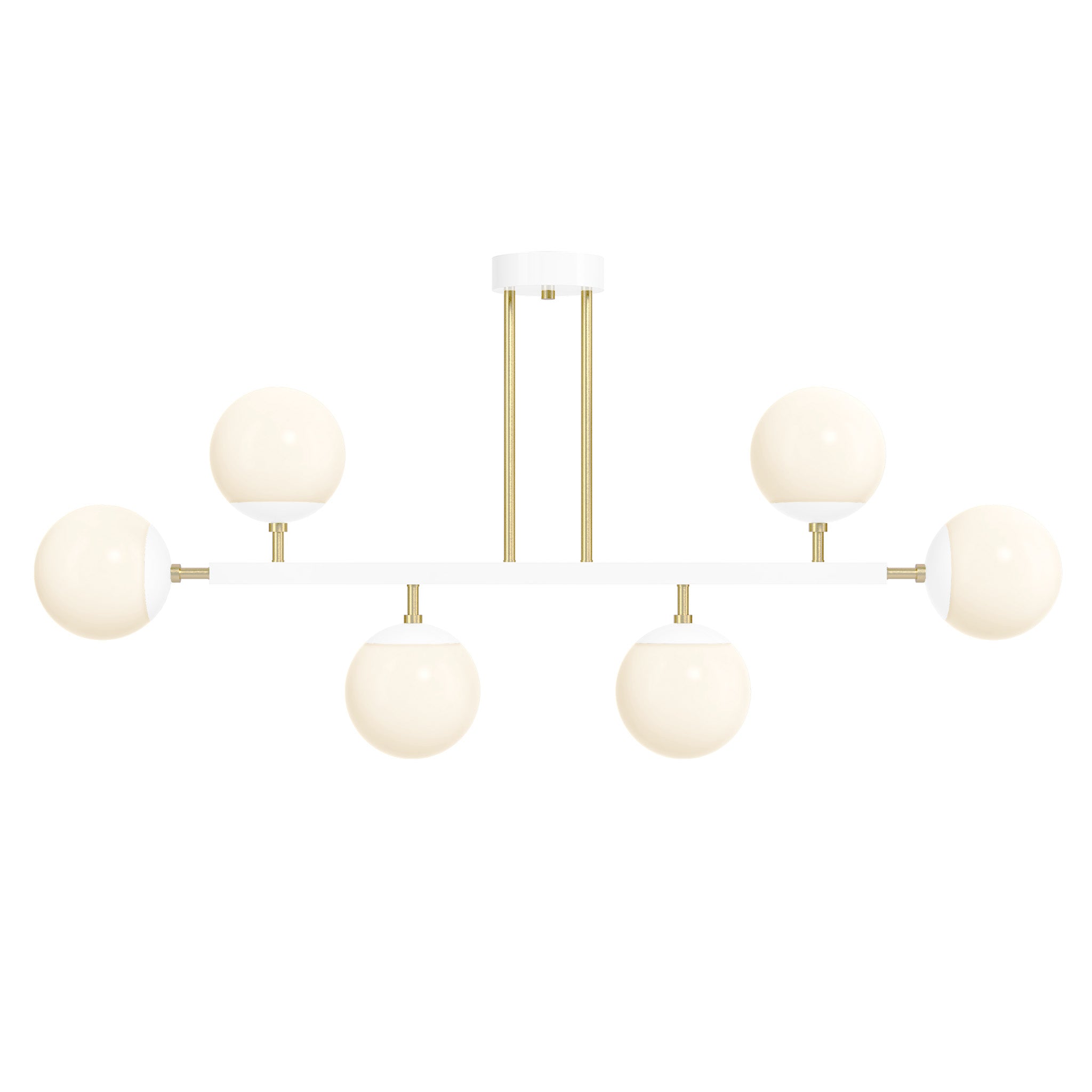 brass and white Color Axia Globe Chandelier 46" Dutton Brown lighting