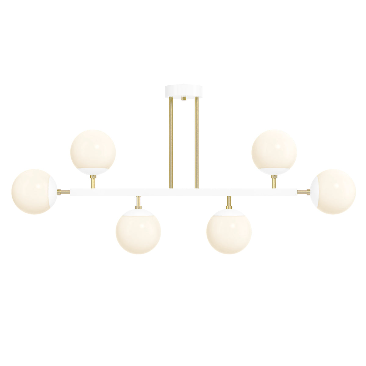 brass and white Color Axia Globe Chandelier 46" Dutton Brown lighting