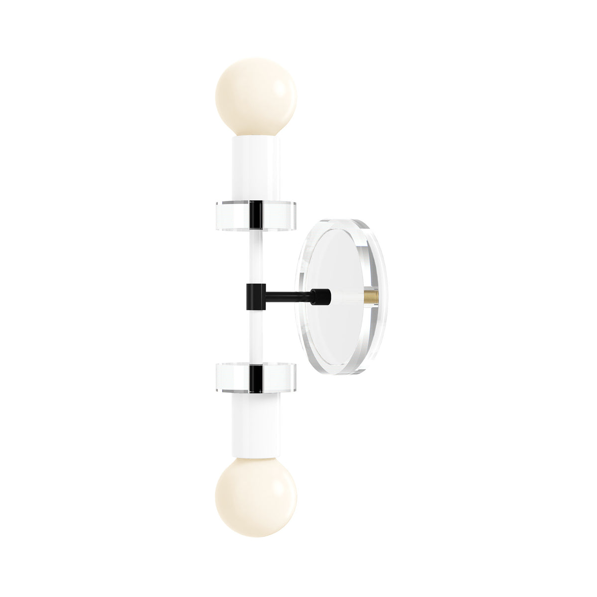 Black and White Bianca Acrylic Wall Sconce 12" Dutton Brown Lighting