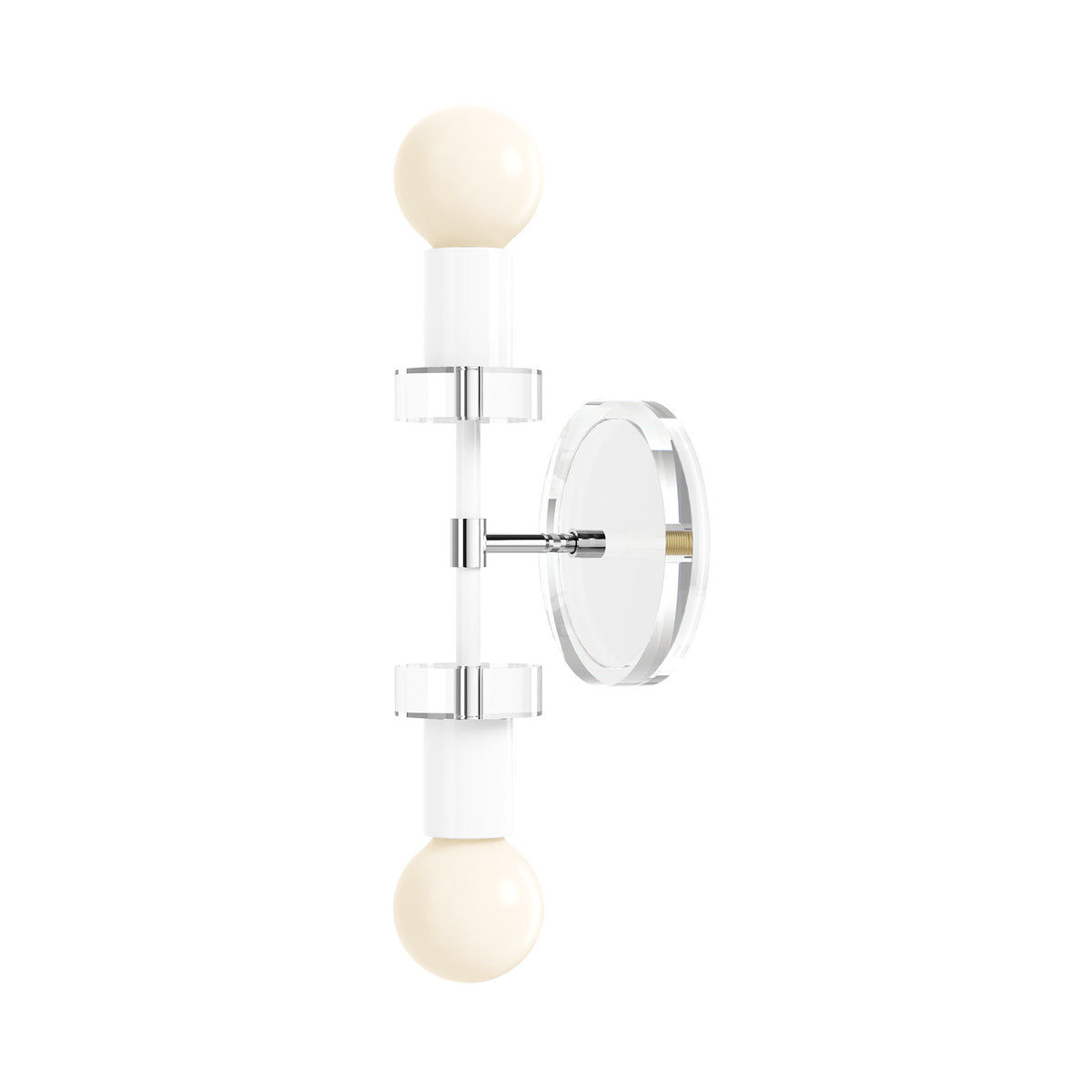 Nickel and White Bianca Acrylic Wall Sconce 12" Dutton Brown Lighting