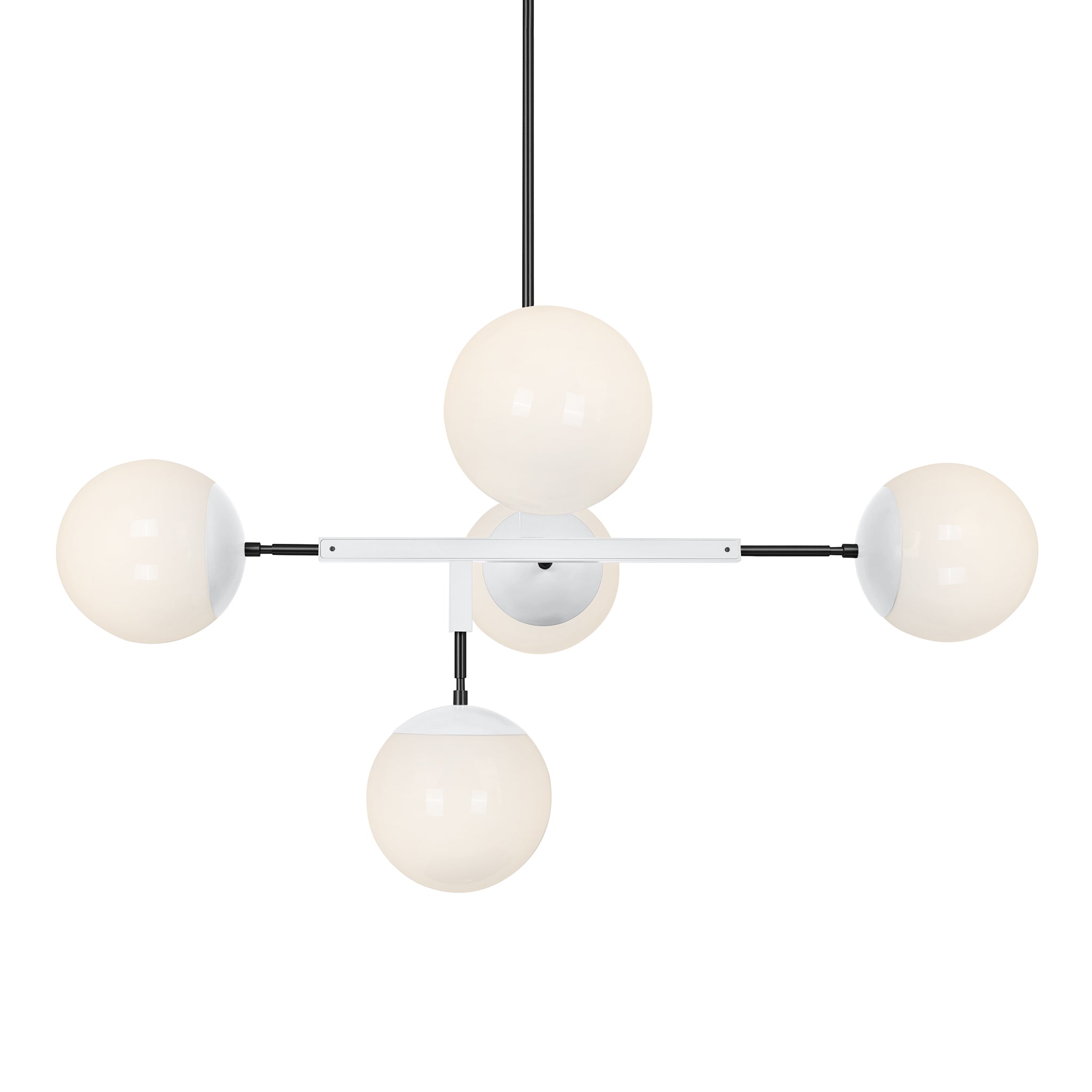 Black and white color Big Prisma chandelier 42" Dutton Brown lighting