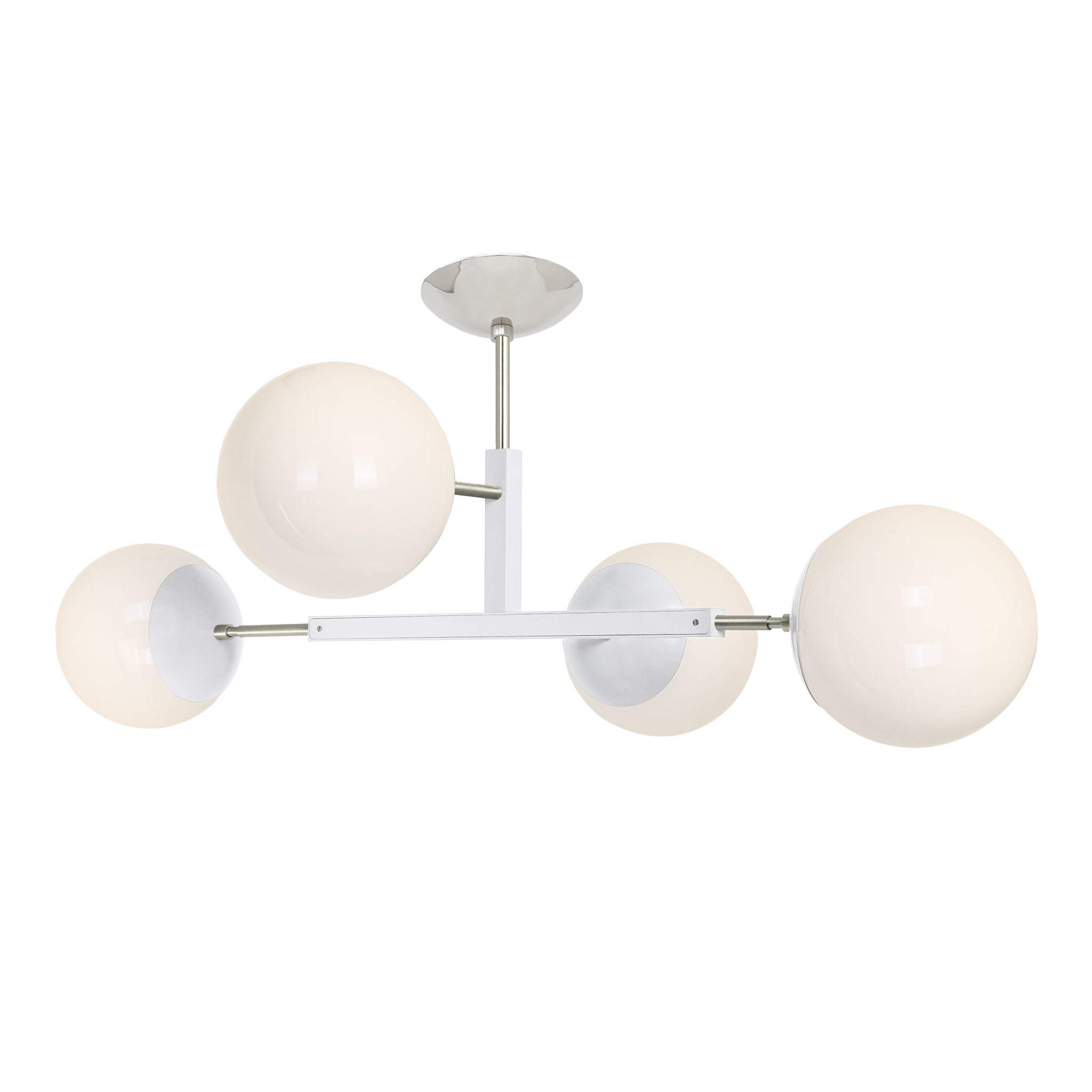 Nickel and white color Big Status flush mount Dutton Brown lighting