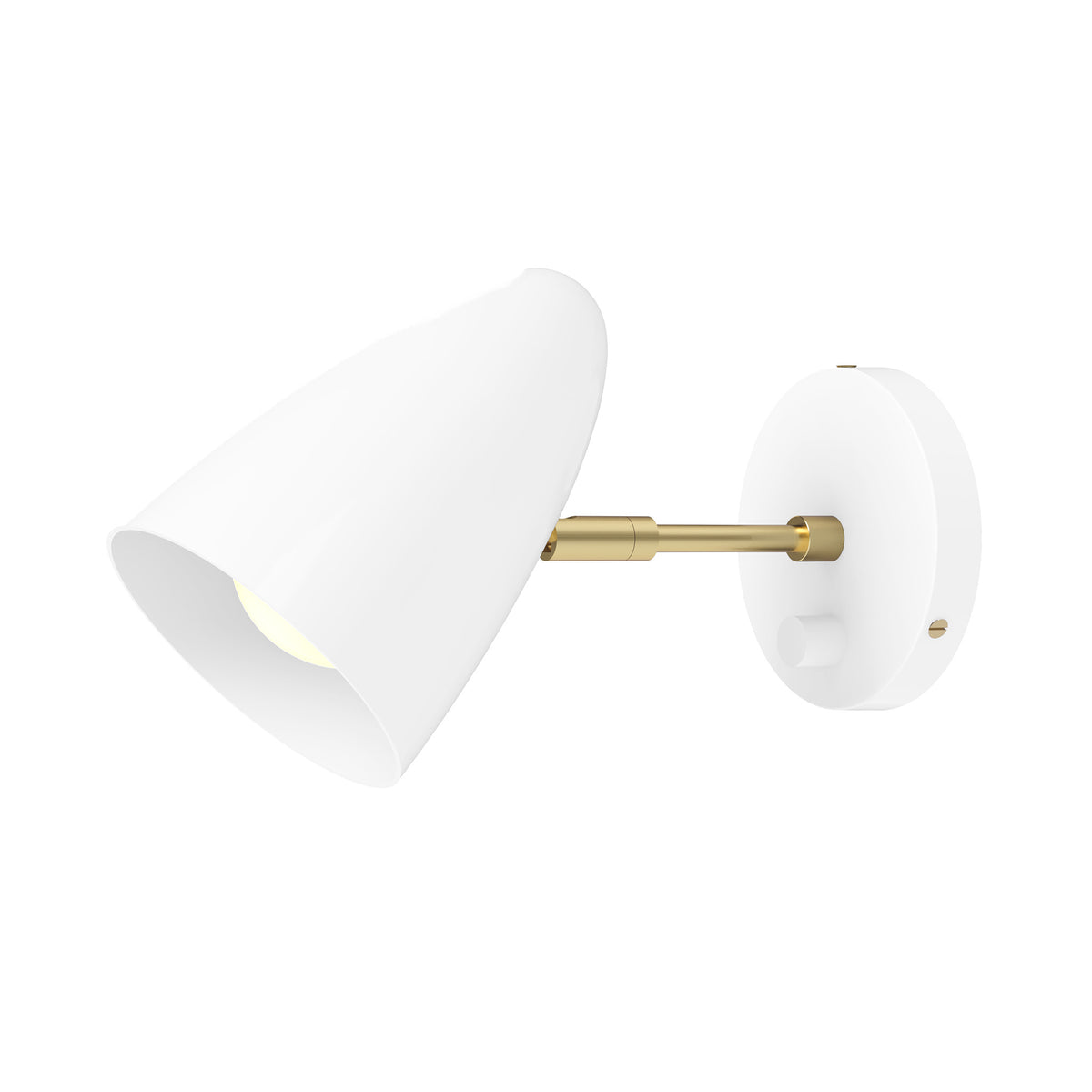 brass and white color Boom sconce 3" arm Dutton Brown lighting