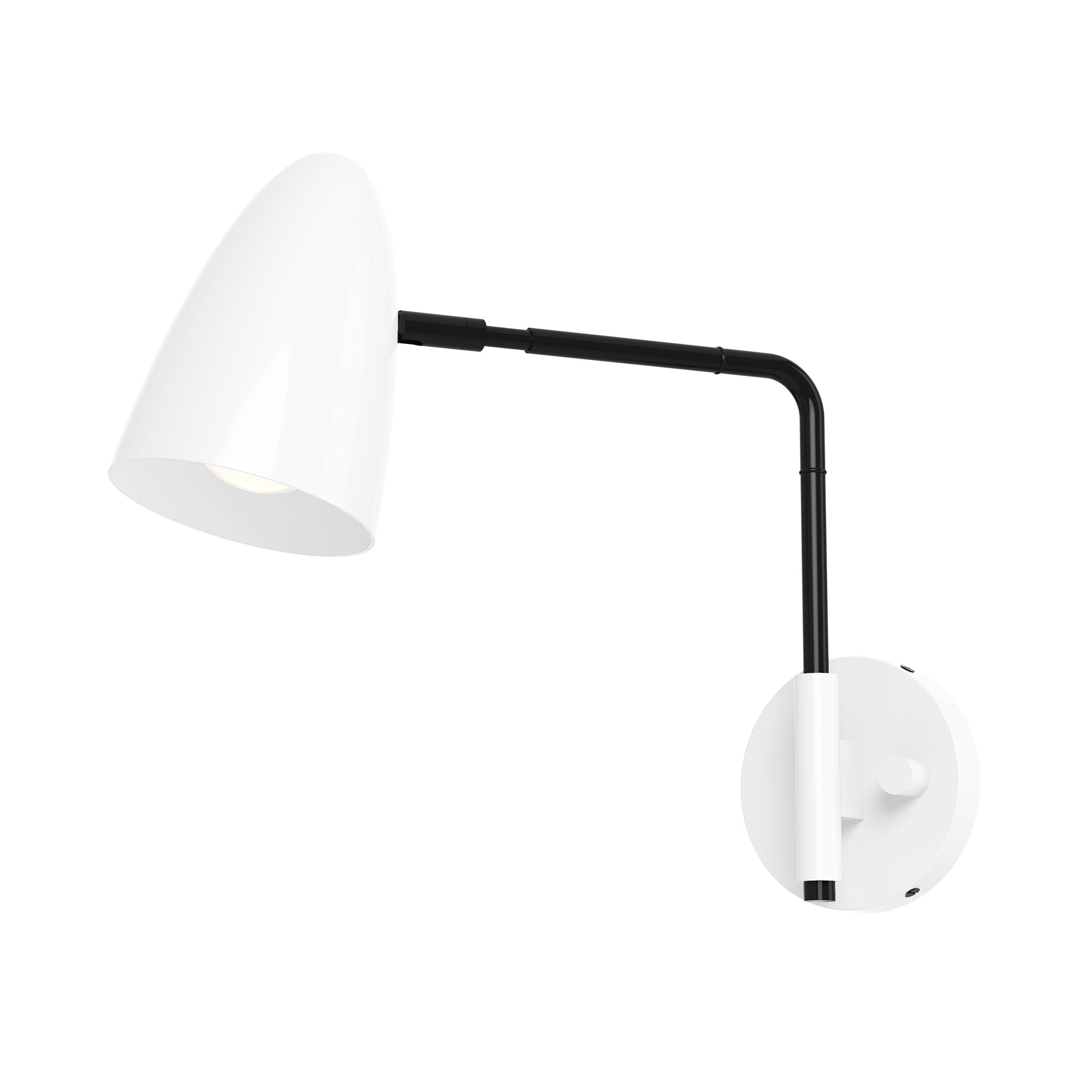 black white color boom swing arm sconce - 9" arm dutton brown lighting