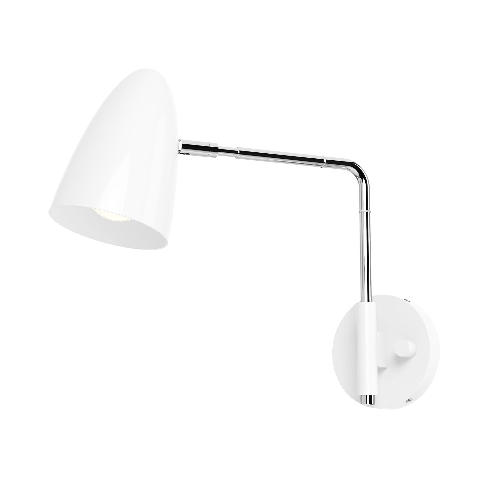 nickel white color boom swing arm sconce - 9" arm dutton brown lighting