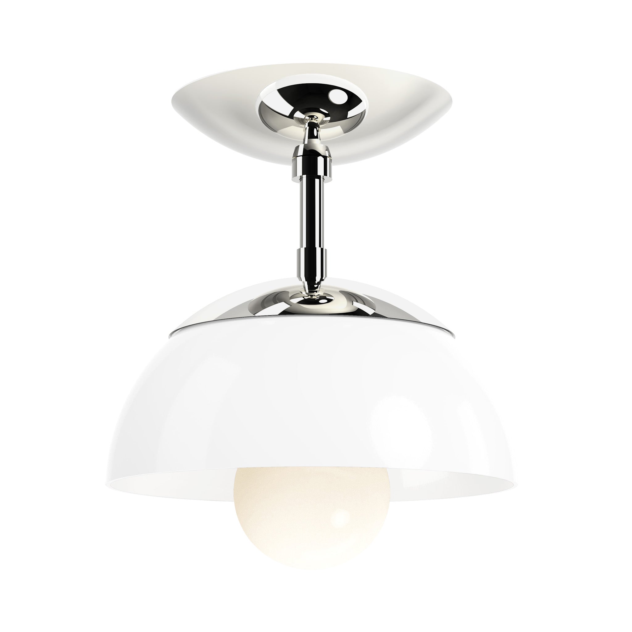 nickel white color cadbury flush mount 8" dutton brown lighting