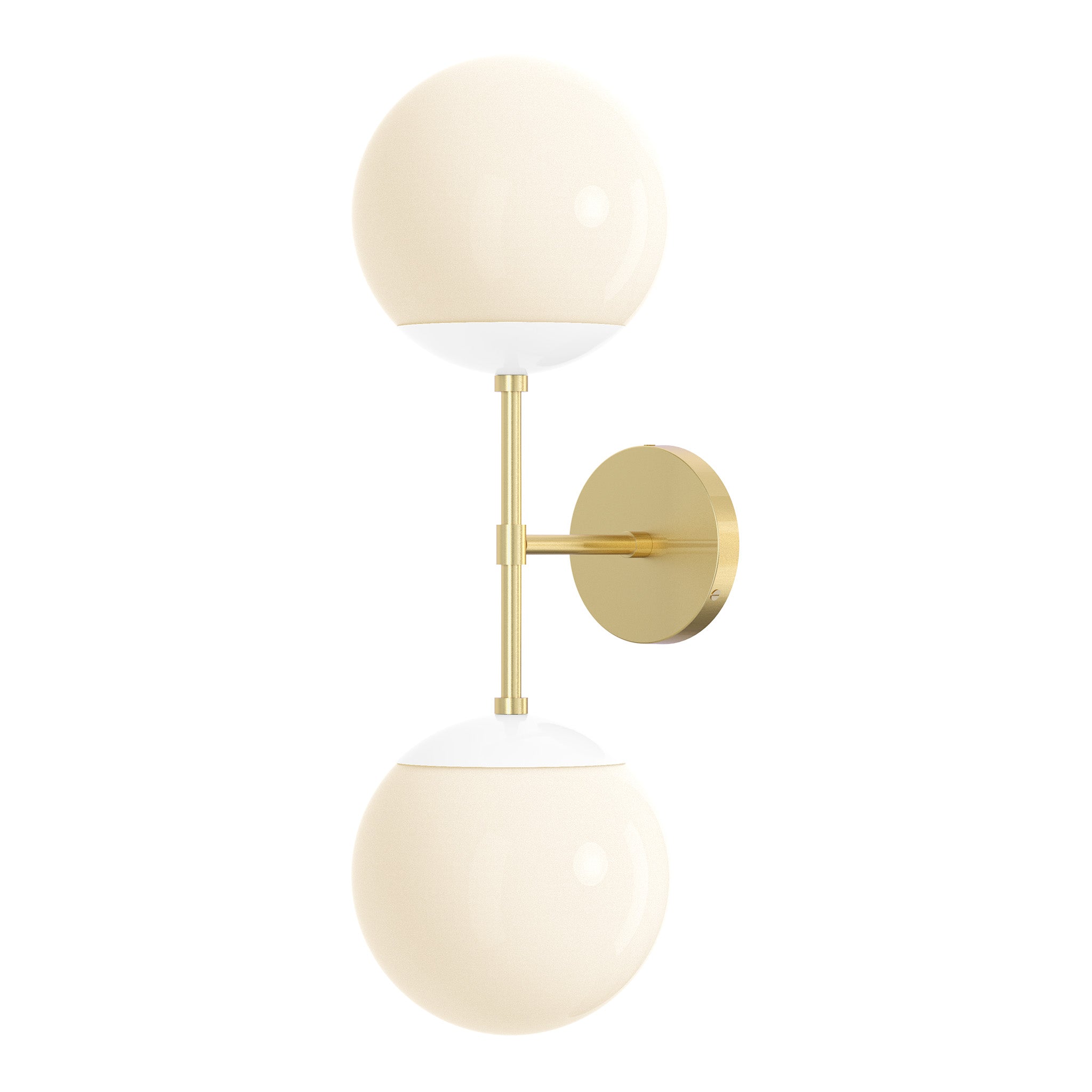 brass white color cap double sconce 8" dutton brown lighting