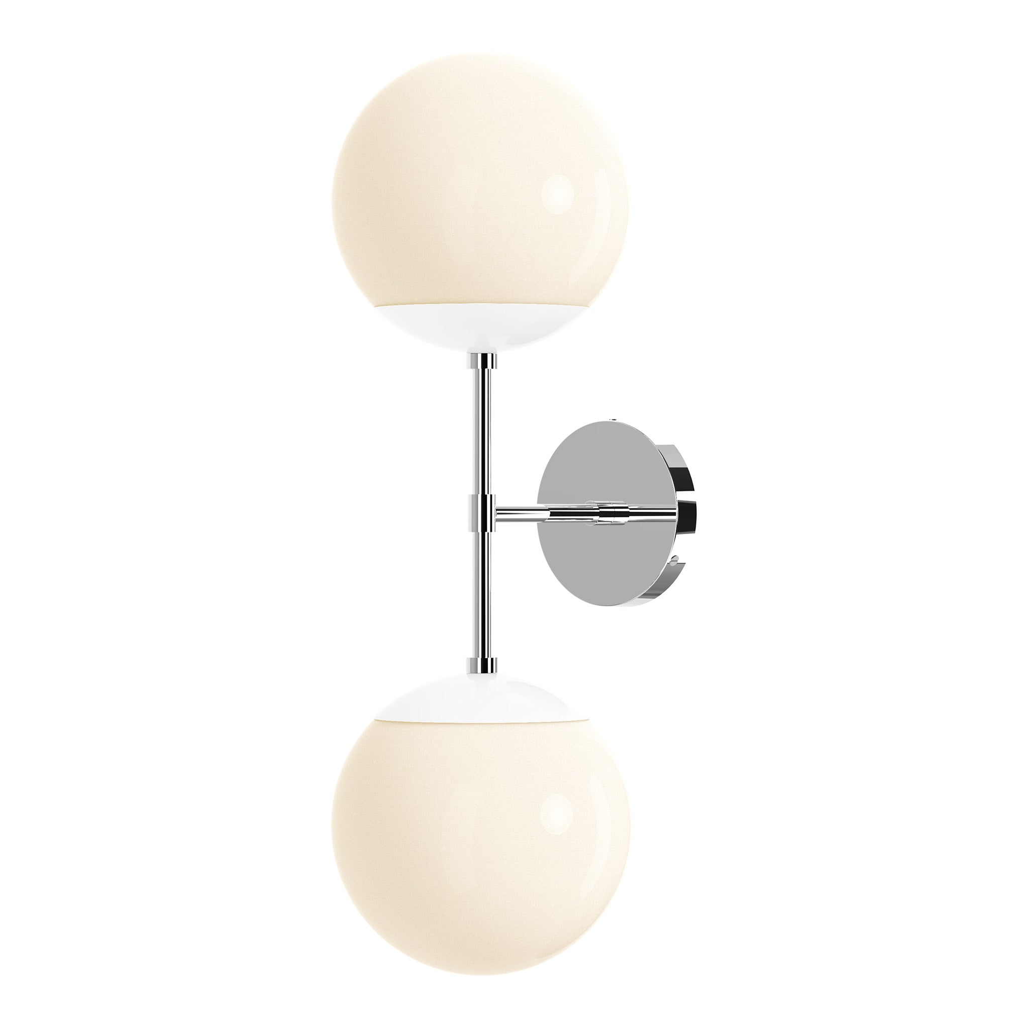 nickel white color cap double sconce 8" dutton brown lighting
