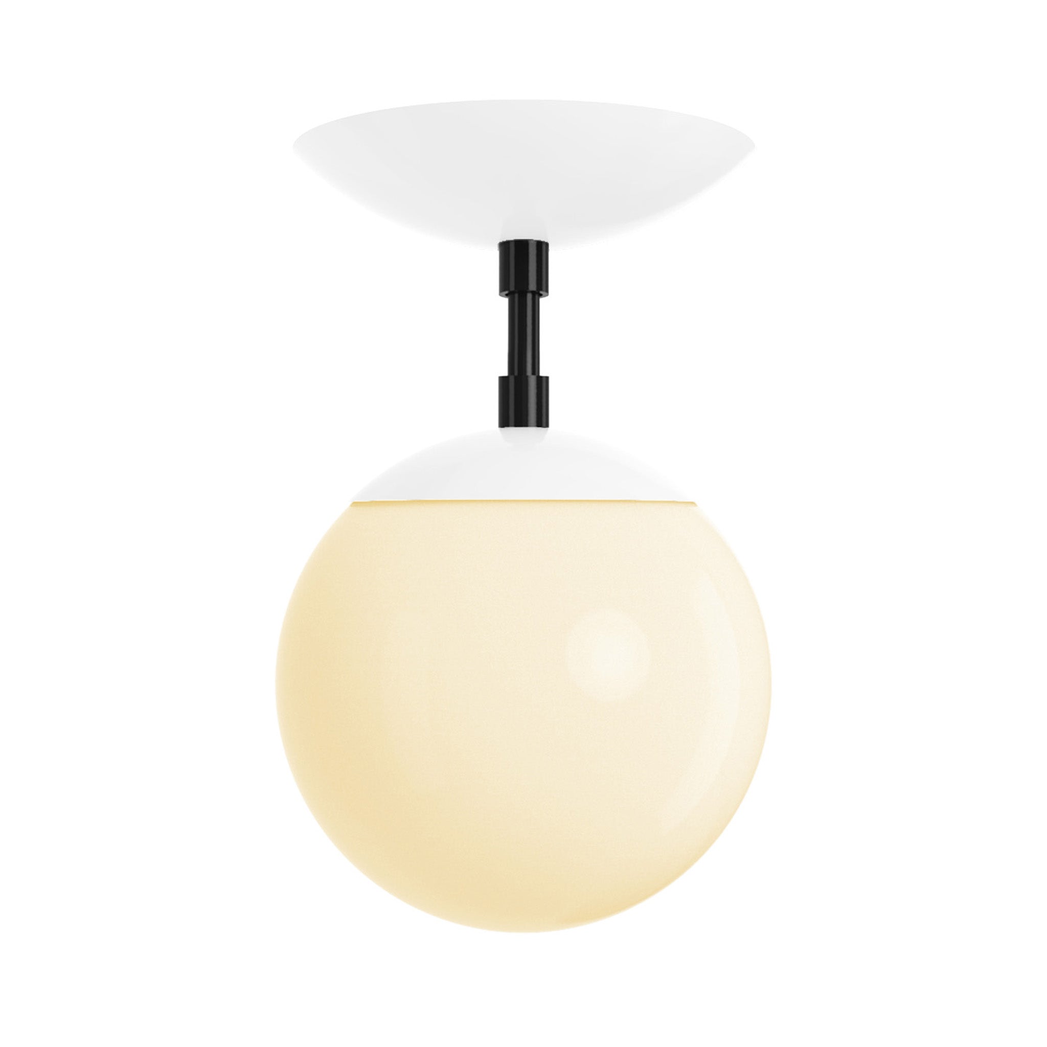 Black and white cap globe flush mount 6" dutton brown lighting