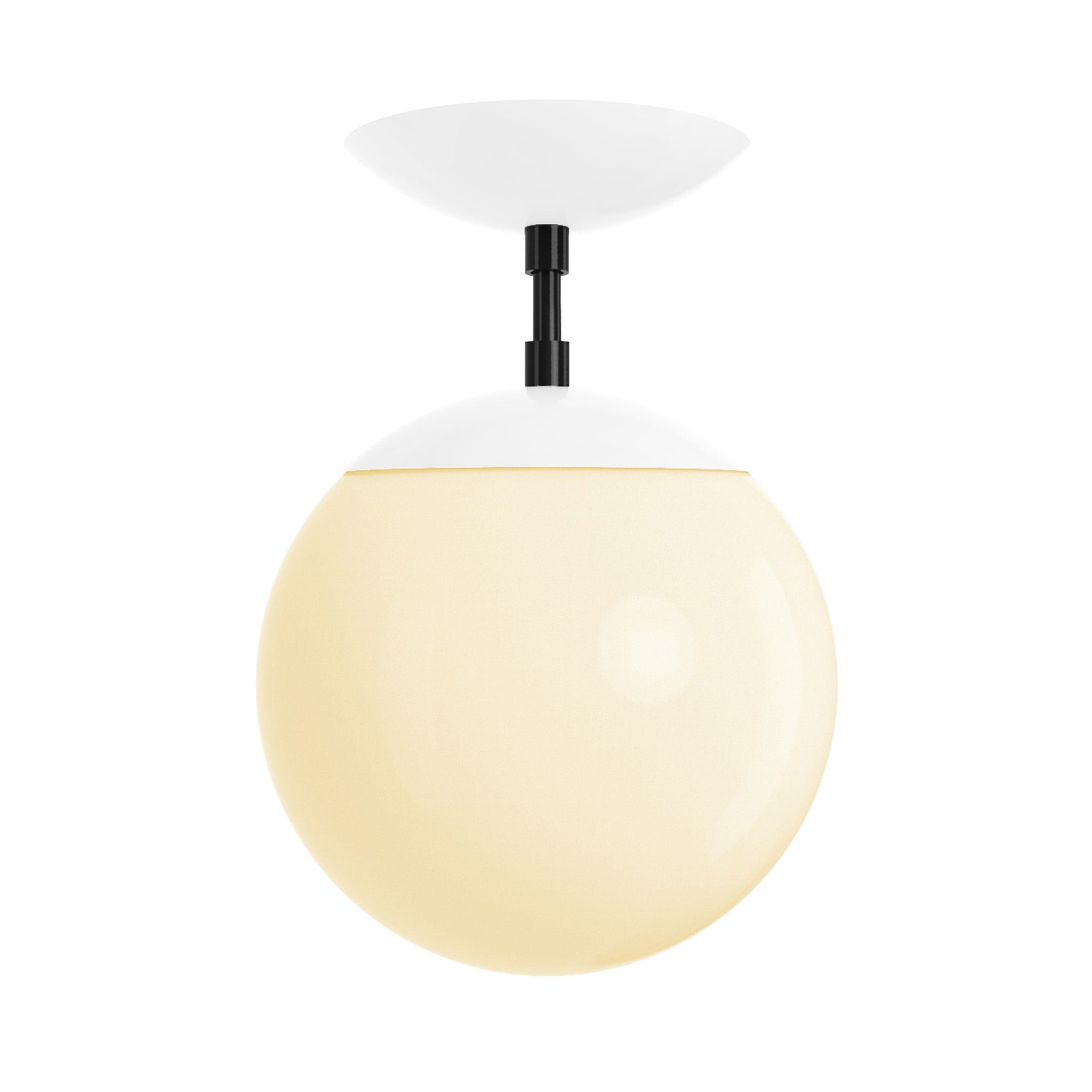 Black and white cap globe flush mount 8" dutton brown lighting
