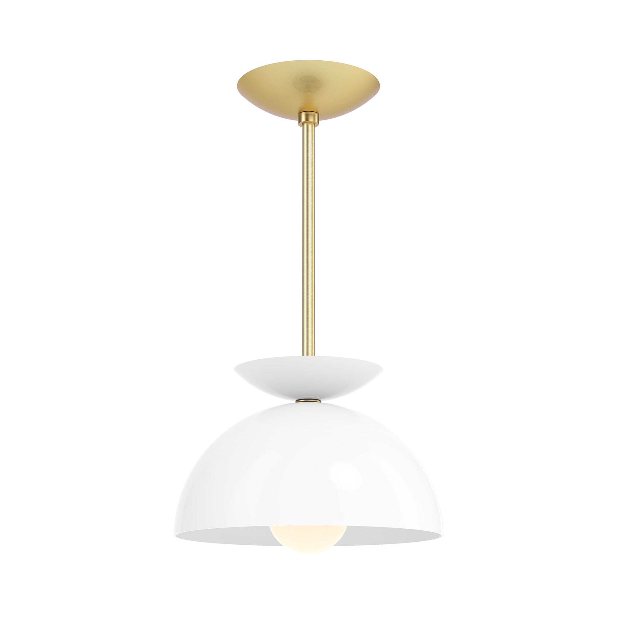 brass white color echo pendant 10" dutton brown lighting