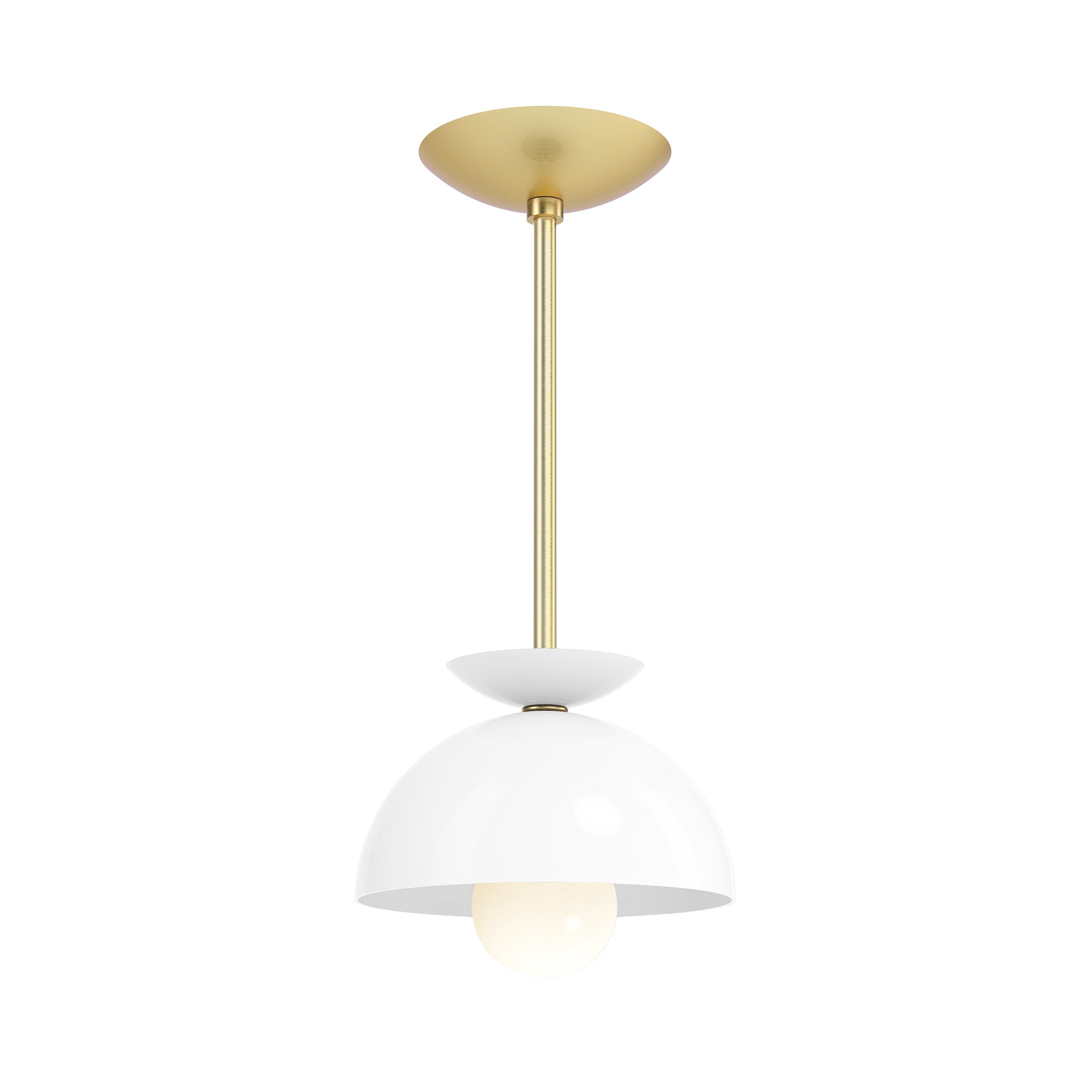 brass white color echo pendant 8" dutton brown lighting