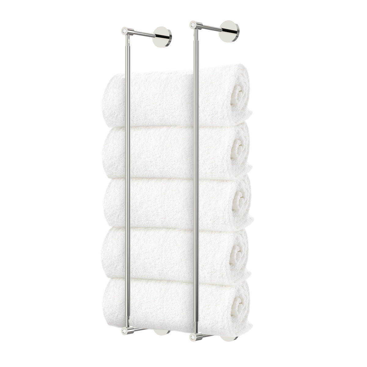 Nickel and white head towel rack 24 inch dutton brown hardware