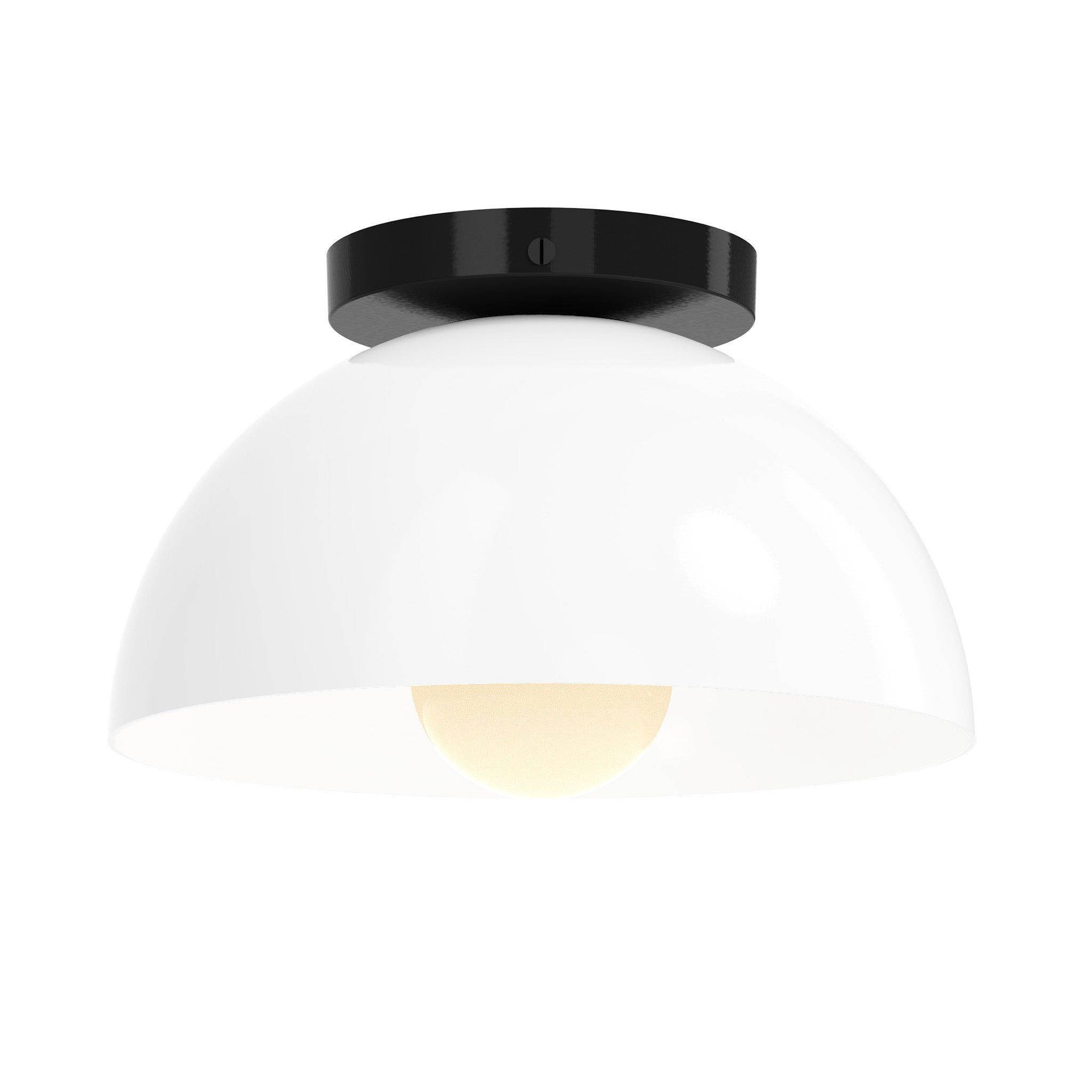 Black and white color Hemi flush mount 10" Dutton Brown lighting