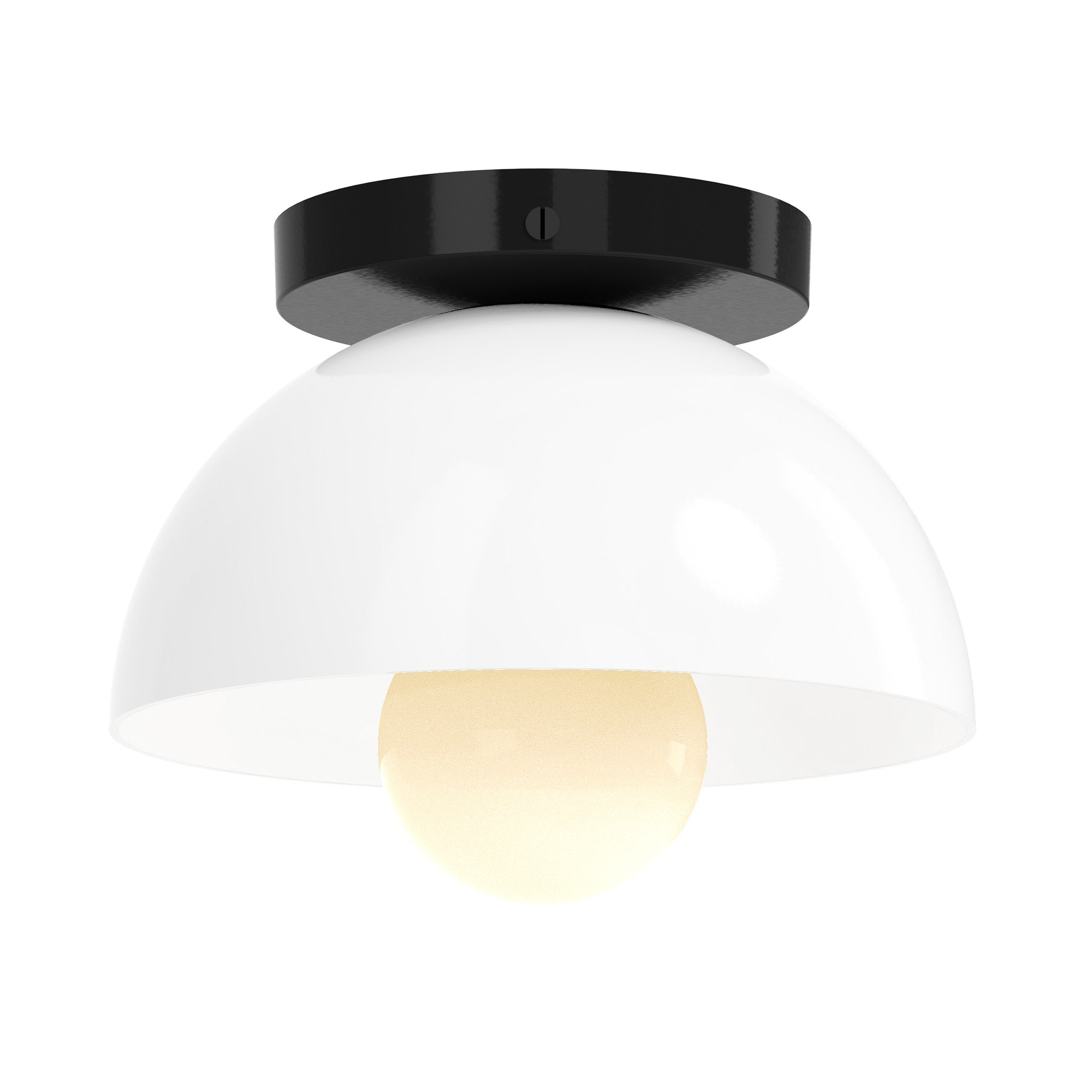 Black and white color Hemi flush mount 8" Dutton Brown lighting