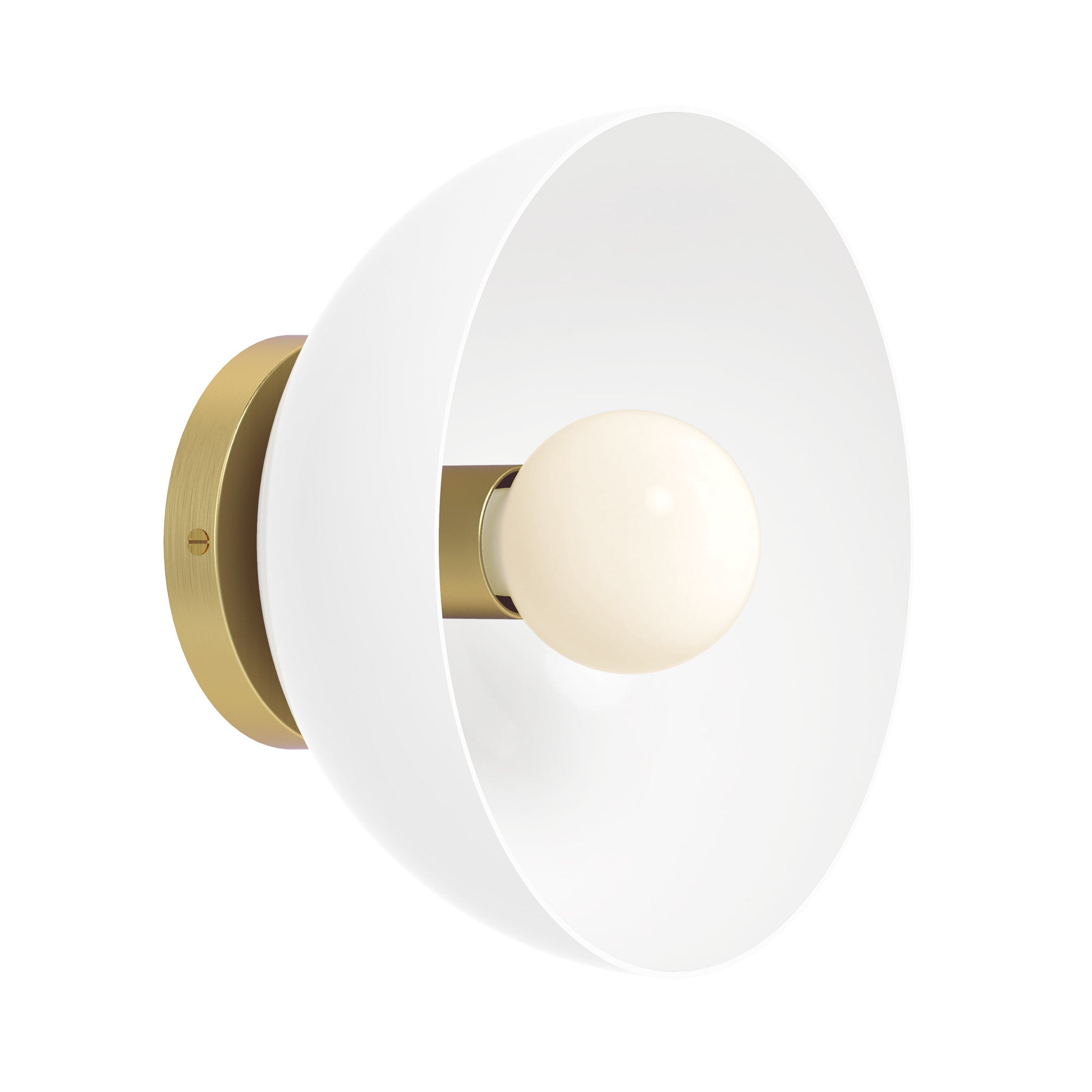 Brass and white color hemi dome sconce 10" Dutton Brown lighting