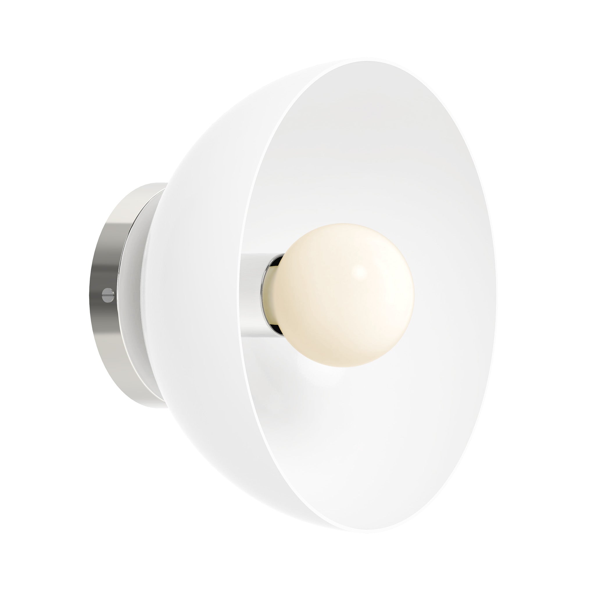 Nickel and white color hemi dome sconce 10" Dutton Brown lighting
