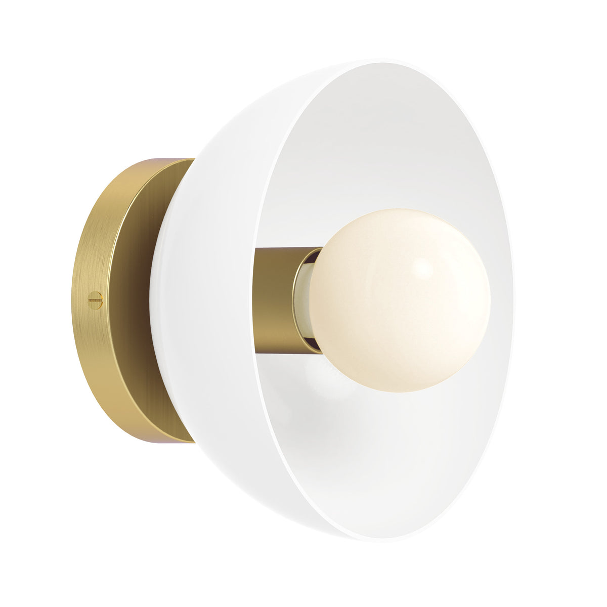 Brass and white color Hemi sconce 8" Dutton Brown lighting