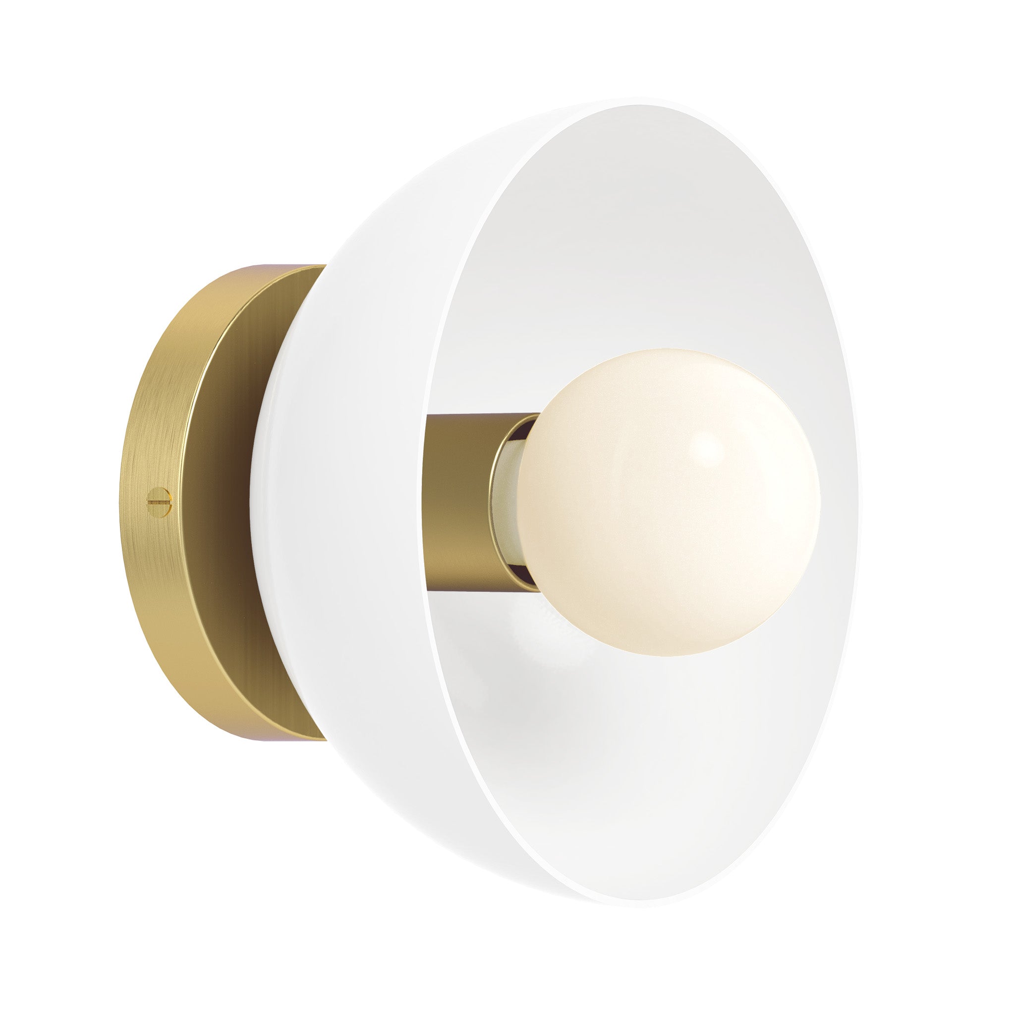 brass and white color Hemi sconce 8" Dutton Brown lighting