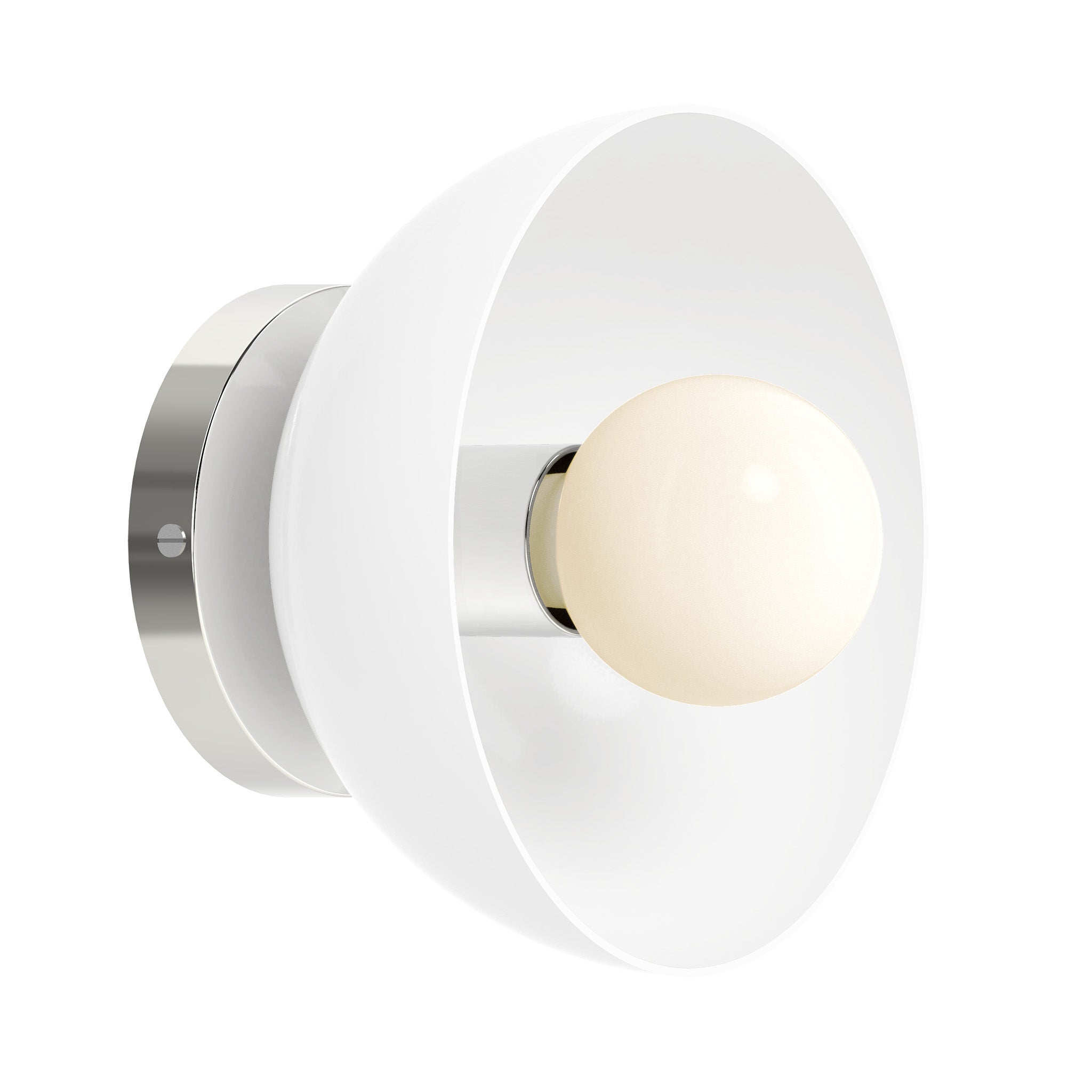 Nickel and white color Hemi sconce 8" Dutton Brown lighting