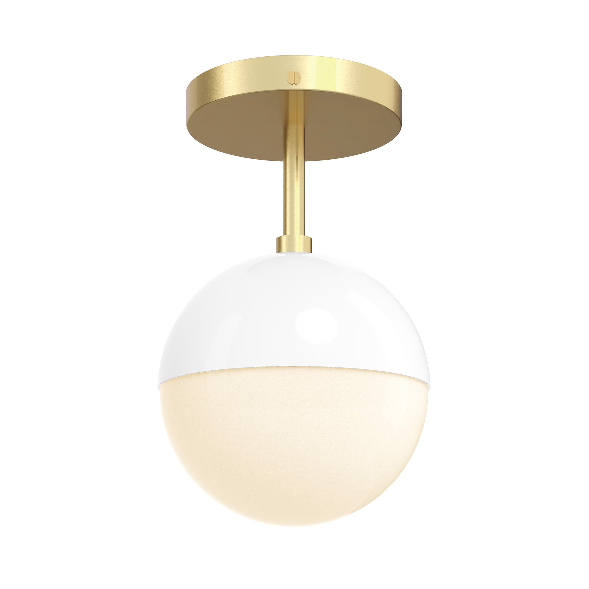 brass white color lure flush mount 6" dutton brown lighting