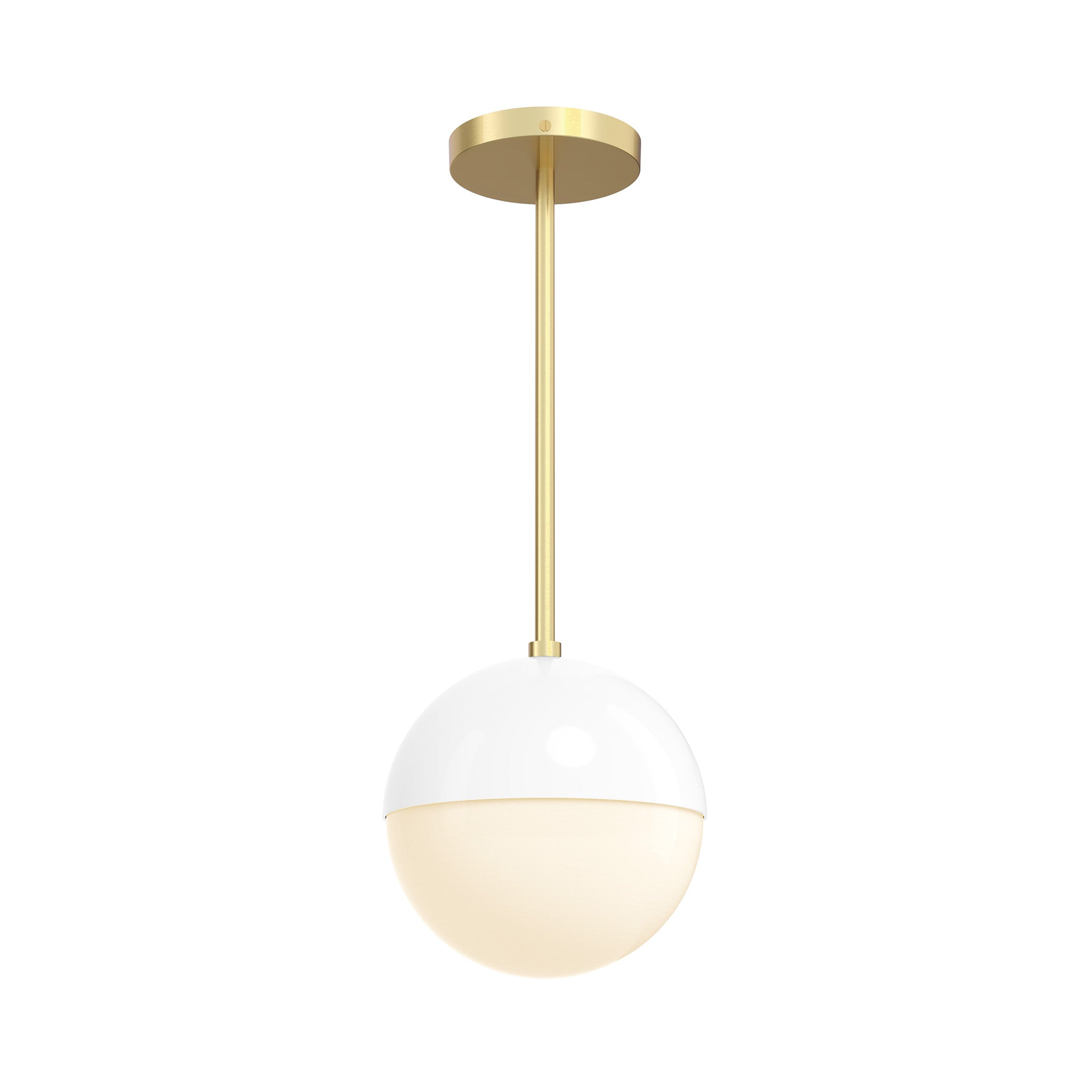 brass white color lure pendant 8" dutton brown lighting