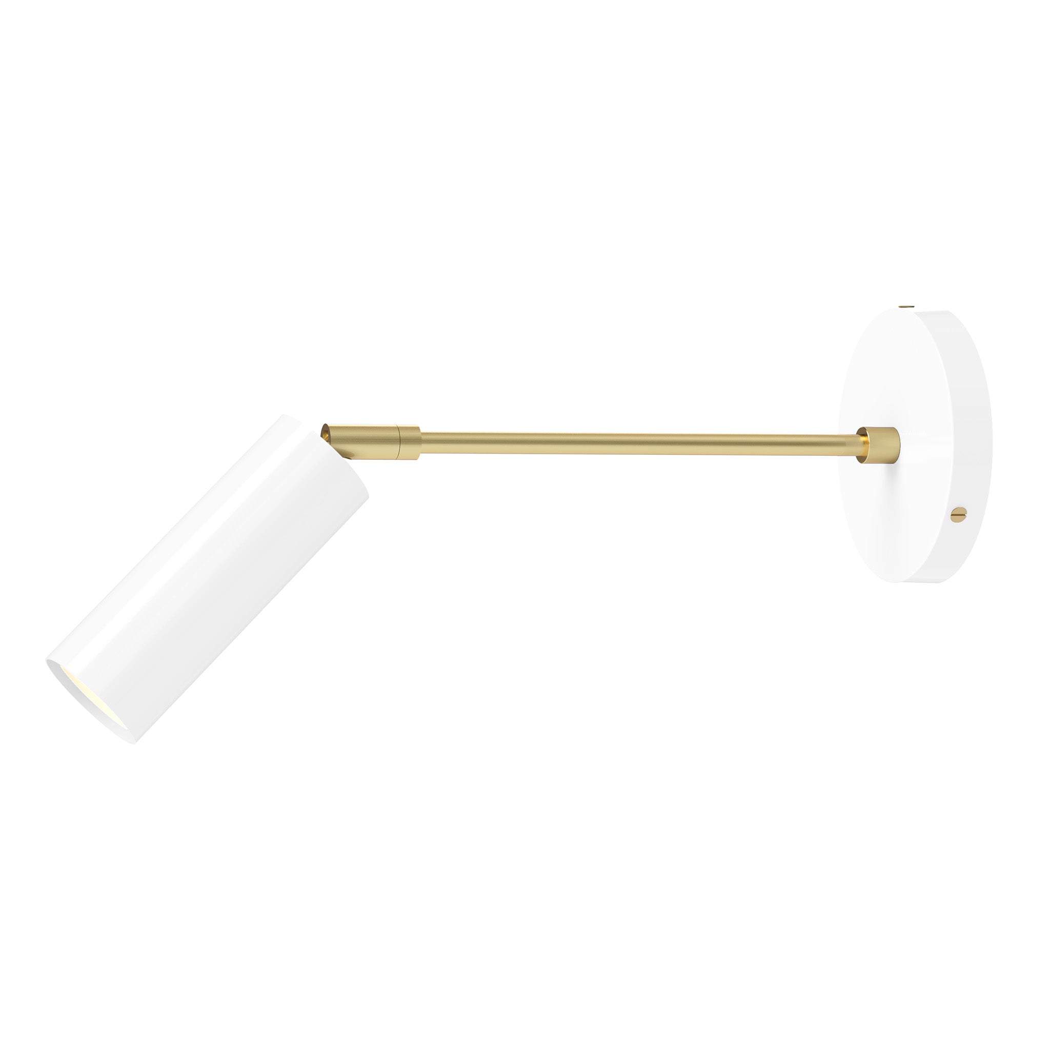 brass white color reader sconce - 10" arm dutton brown lighting