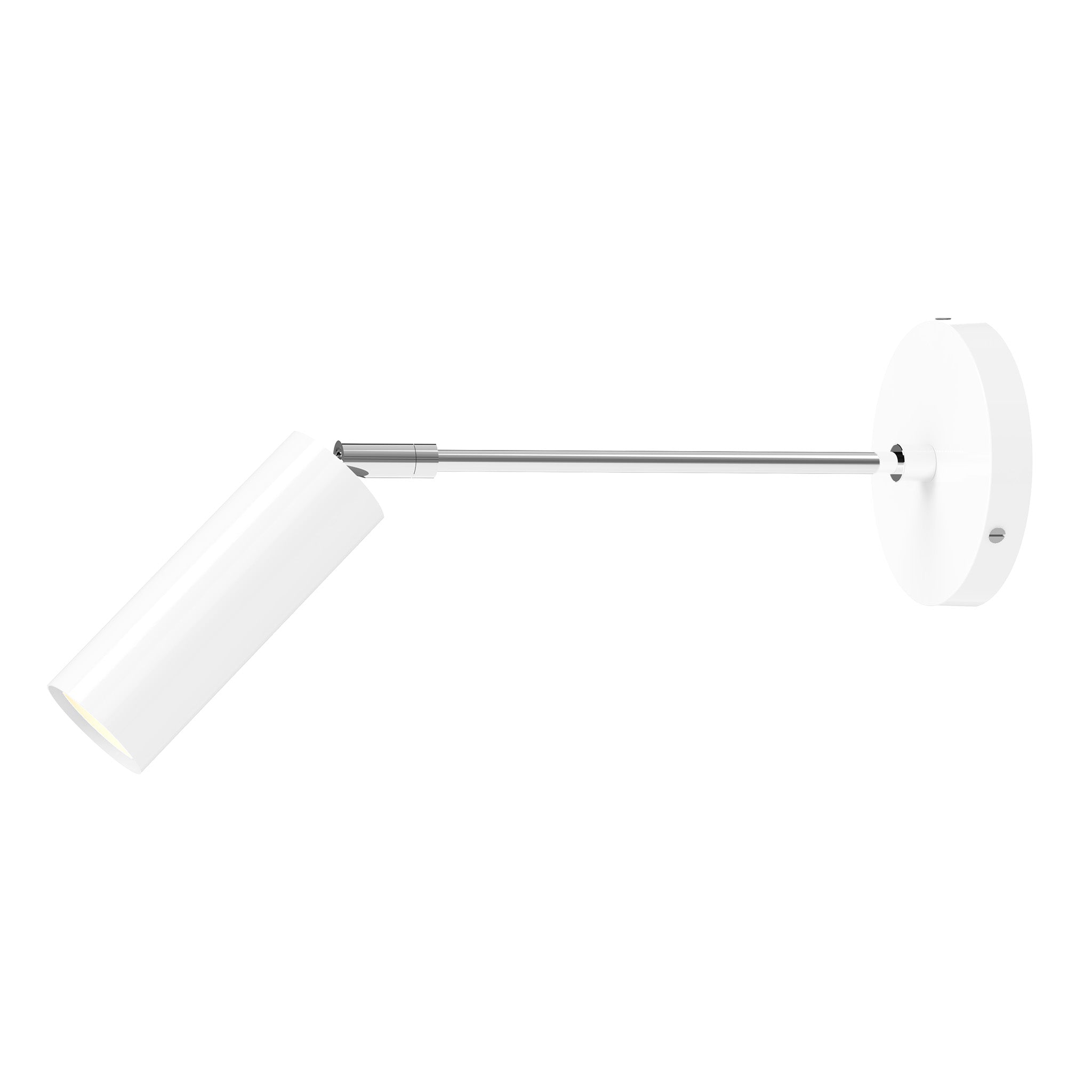 nickel white color reader sconce - 10" arm dutton brown lighting