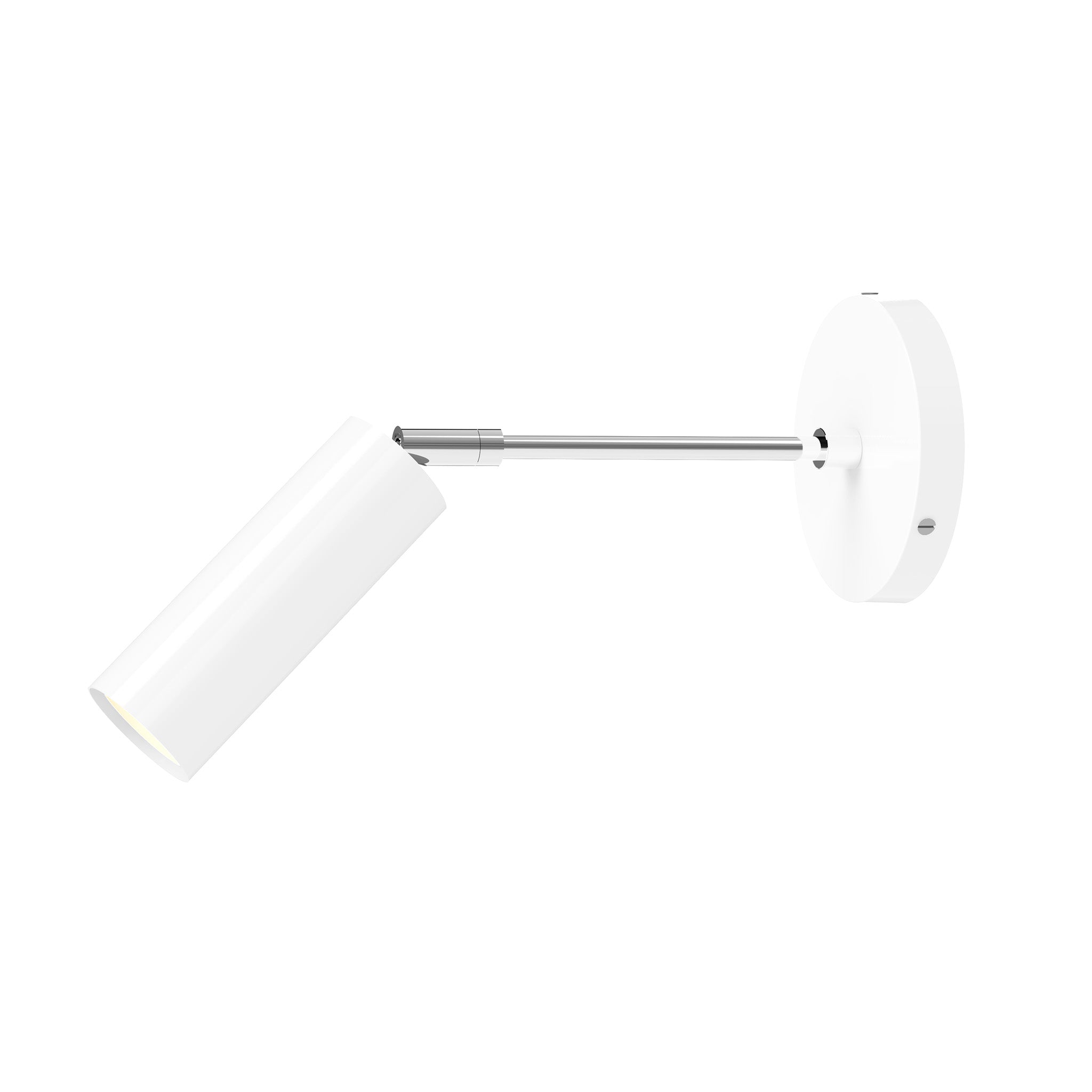 nickel white color reader sconce - 6" arm dutton brown lighting