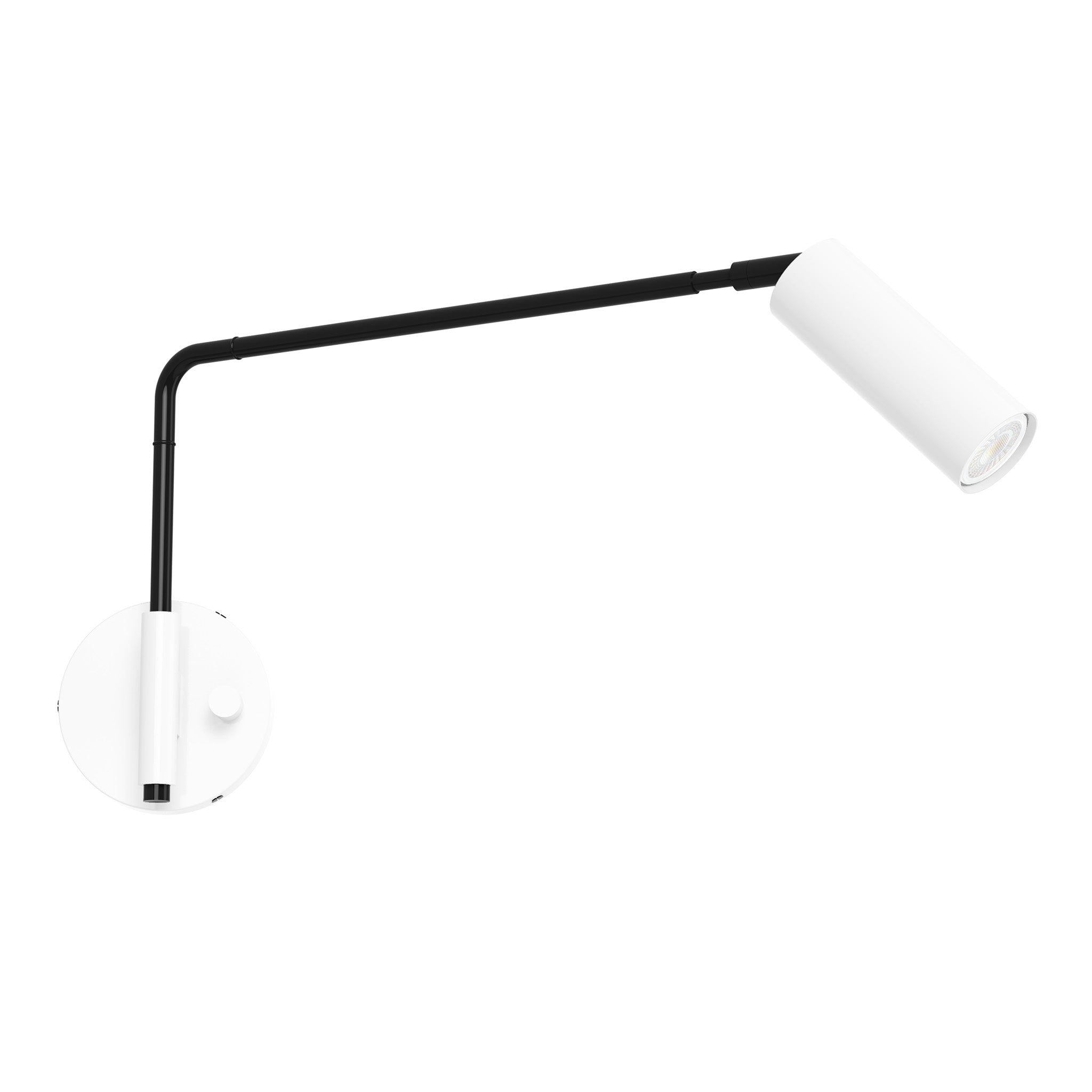 black white color reader swing arm sconce - 17" arm dutton brown lighting