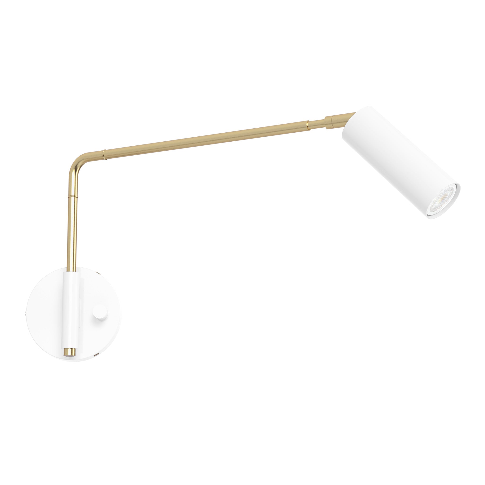brass white color reader swing arm sconce - 17" arm dutton brown lighting
