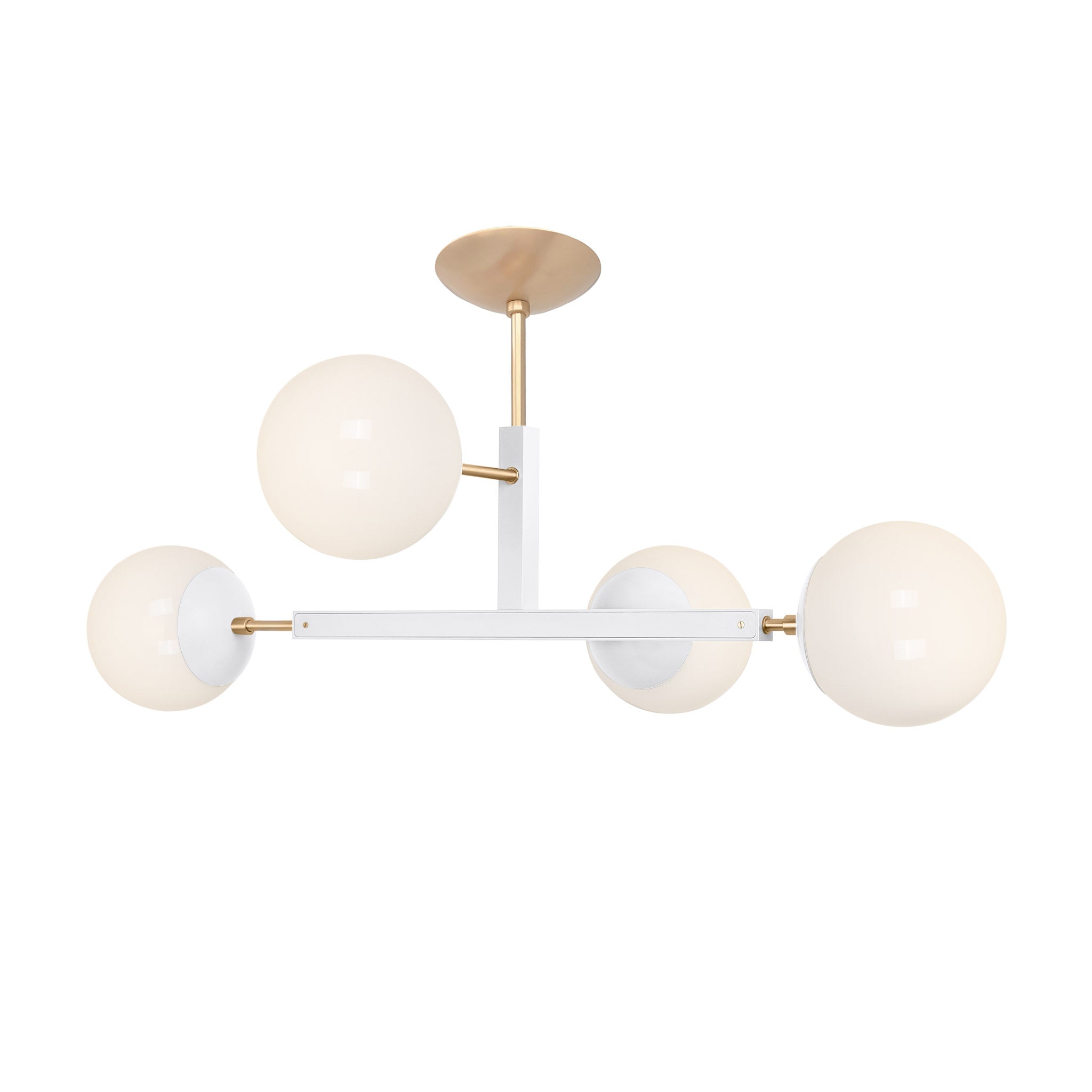 Brass and white color Status flush mount Dutton Brown lighting