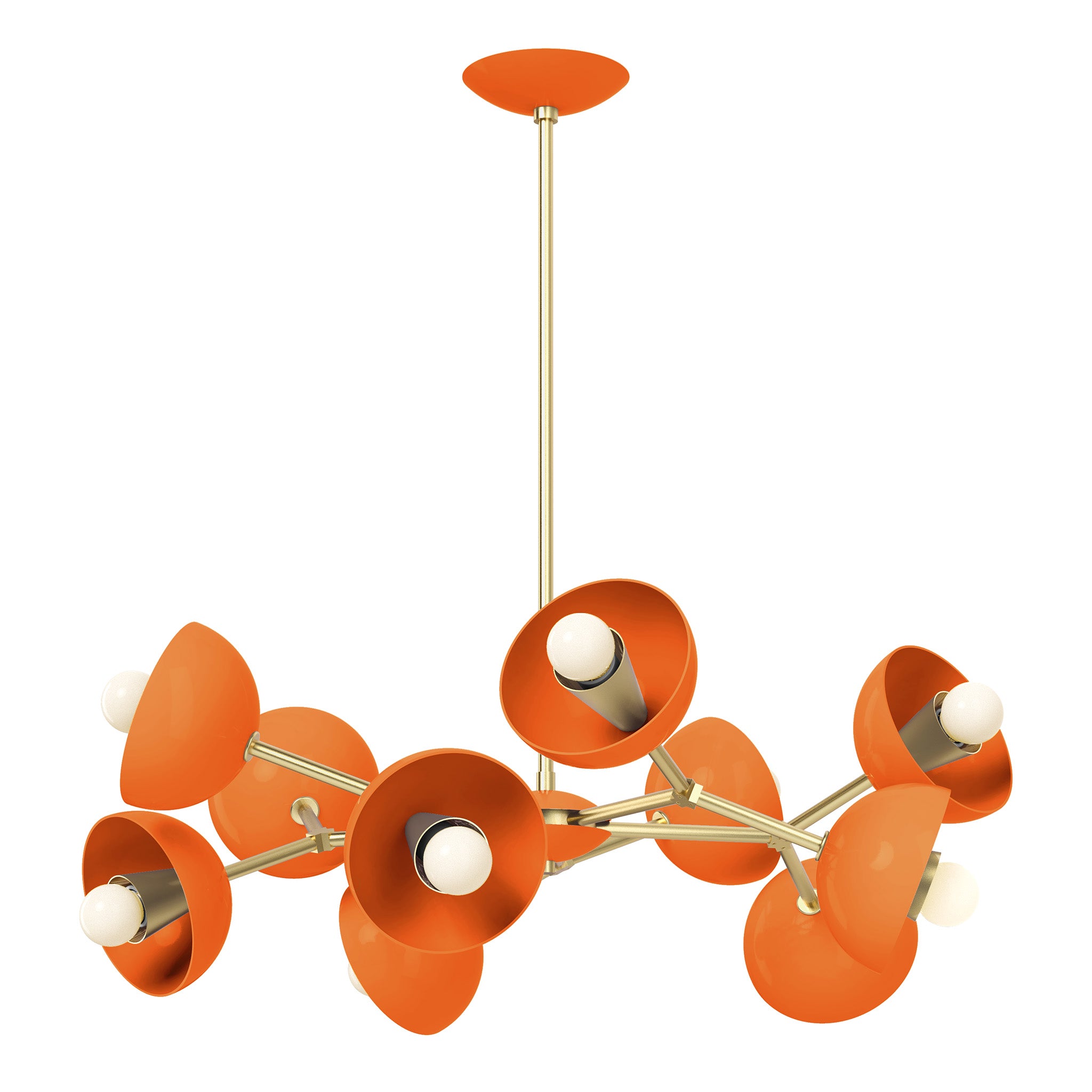 brass orange color alegria chandelier 30" dutton brown lighting