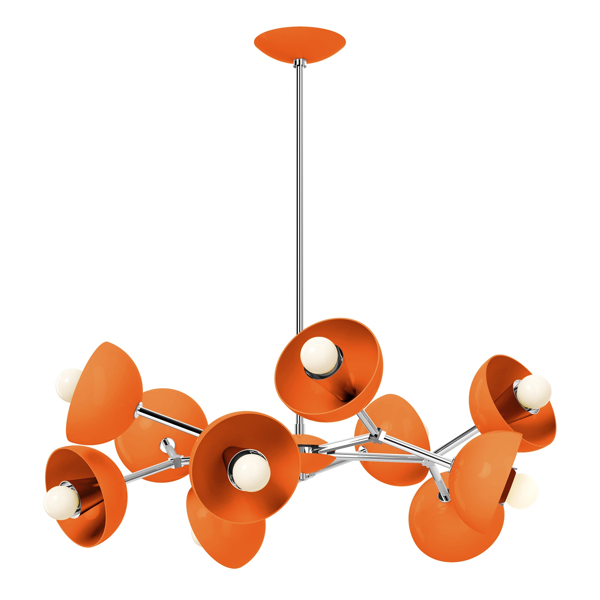 nickel orange color alegria chandelier 30" dutton brown lighting