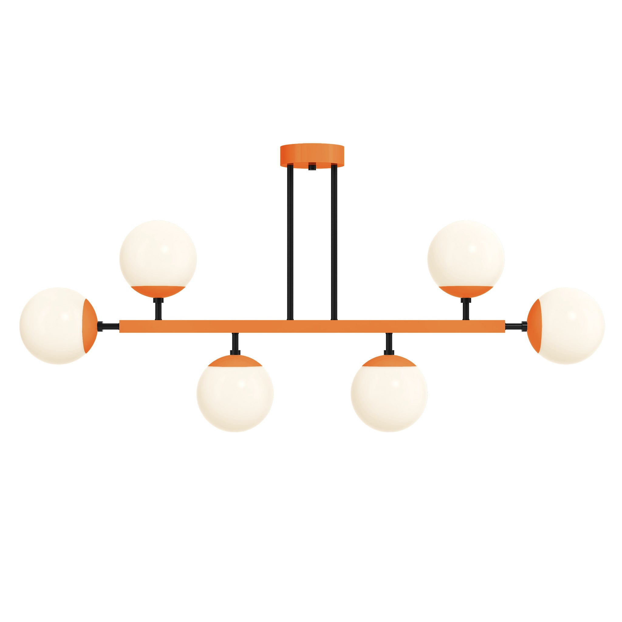 black and orange Color Axia Globe Chandelier 46" Dutton Brown lighting