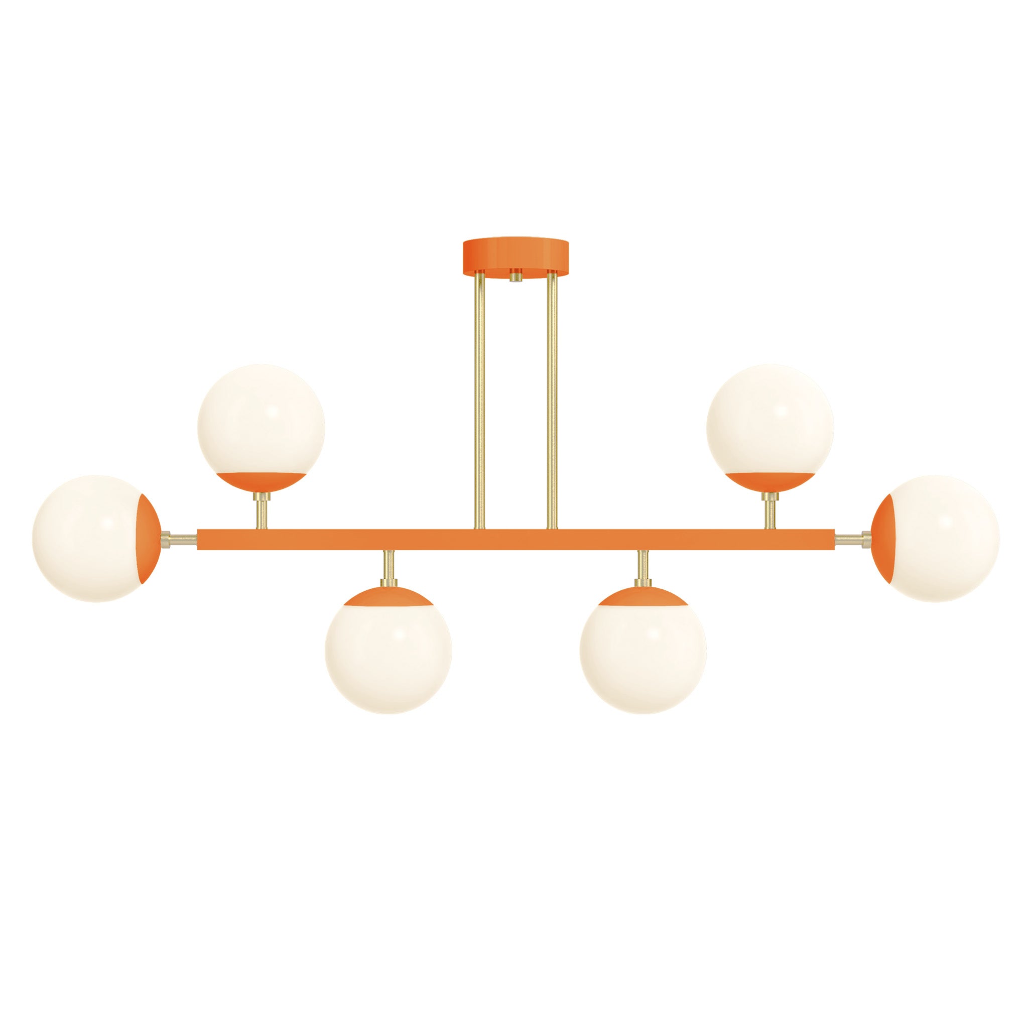 brass and orange Color Axia Globe Chandelier 46" Dutton Brown lighting