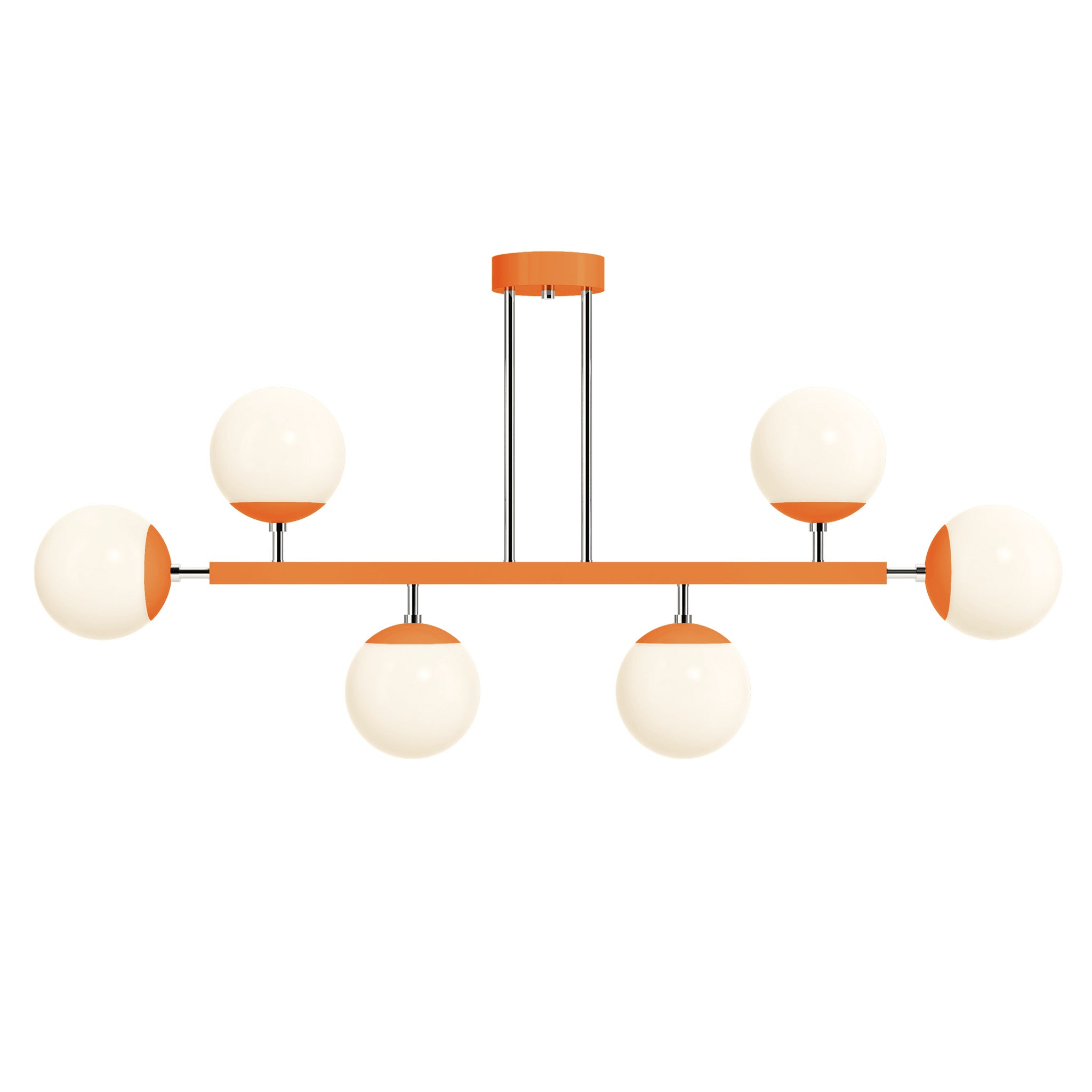 nickel and orange Color Axia Globe Chandelier 46" Dutton Brown lighting