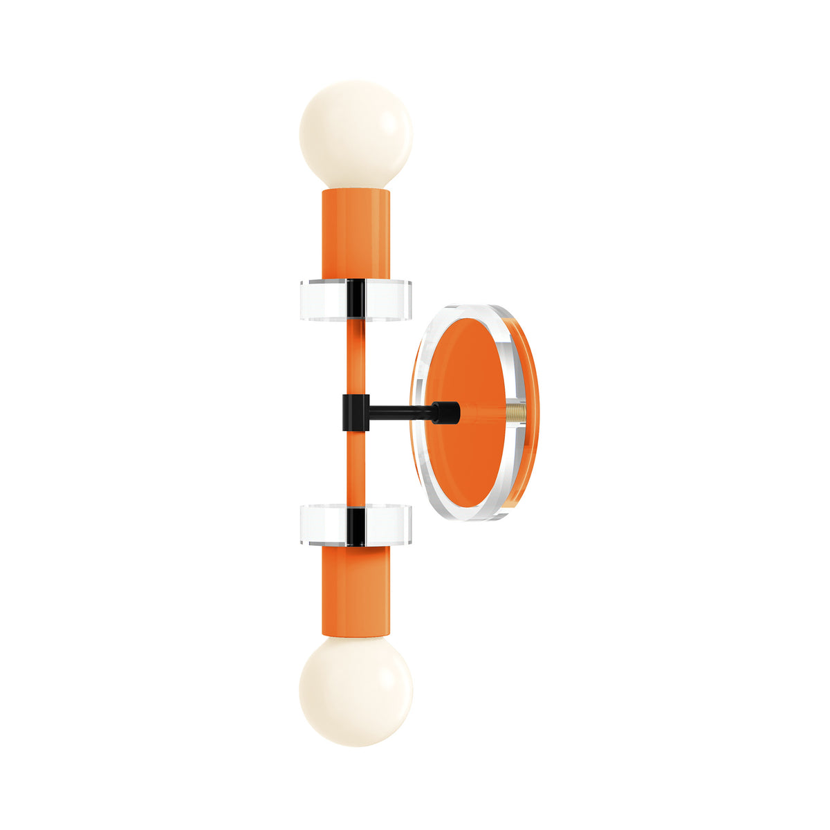 Black and Orange Bianca Acrylic Wall Sconce 12" Dutton Brown Lighting