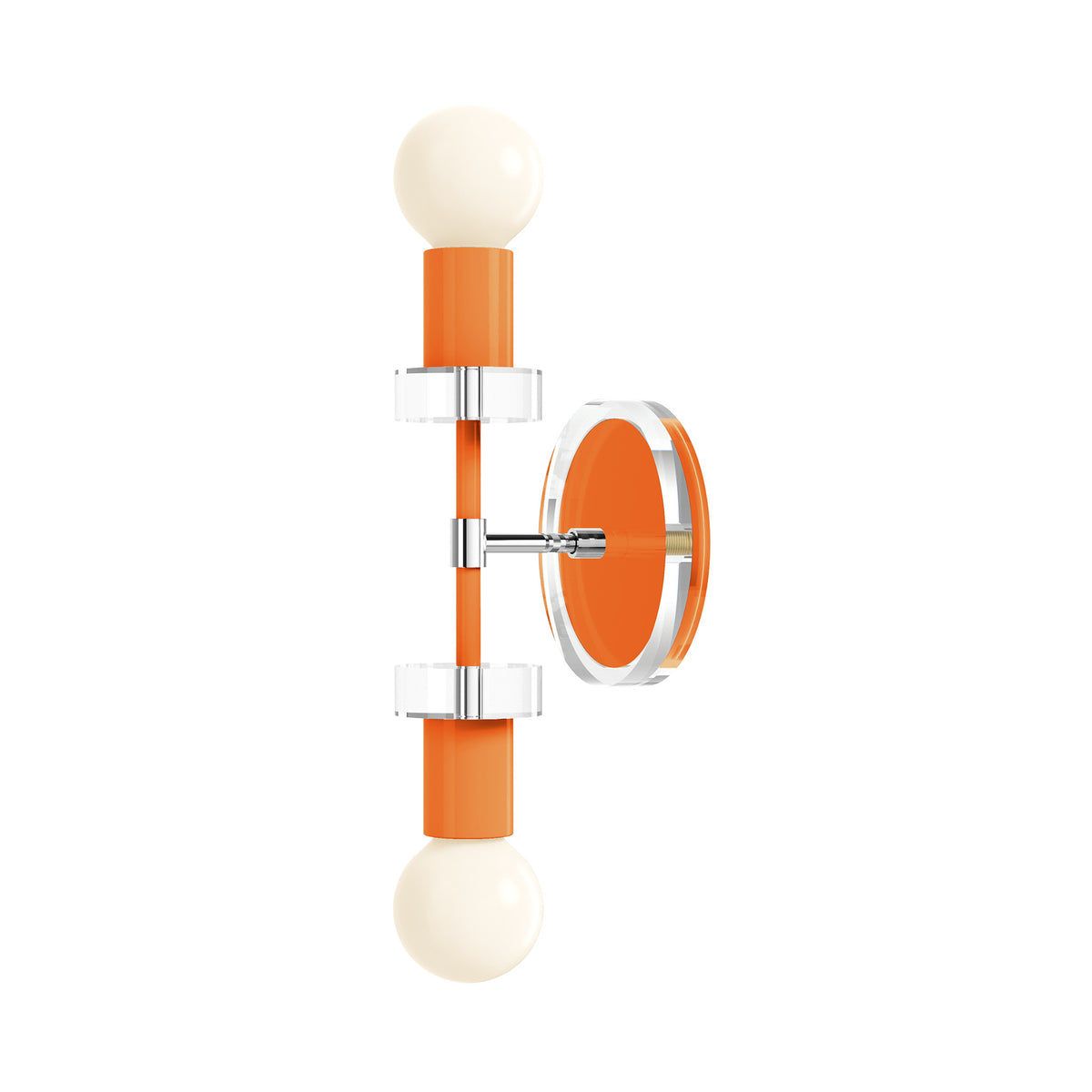 Nickel and Orange Bianca Acrylic Wall Sconce 12" Dutton Brown Lighting